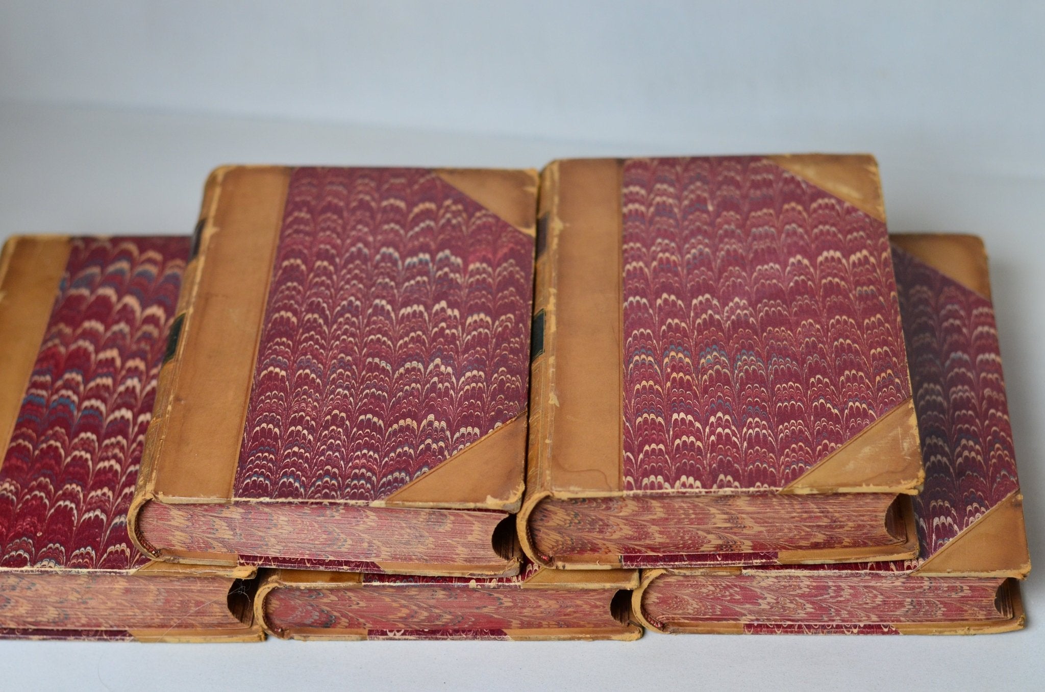 Antique Leather Bound Book Decor - Brown, Sir Walter Scott, 1871 - Brookfield Books