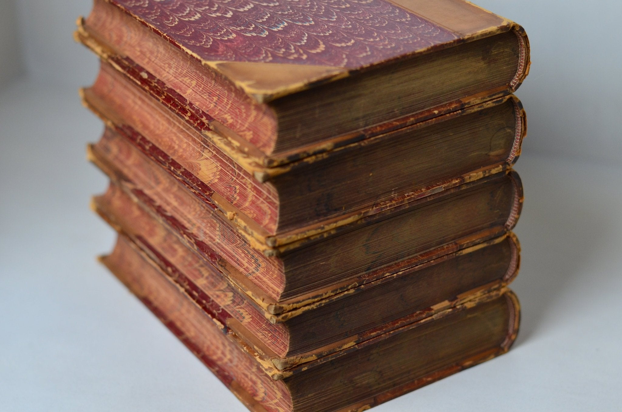 Antique Leather Bound Book Decor - Brown, Sir Walter Scott, 1871 - Brookfield Books