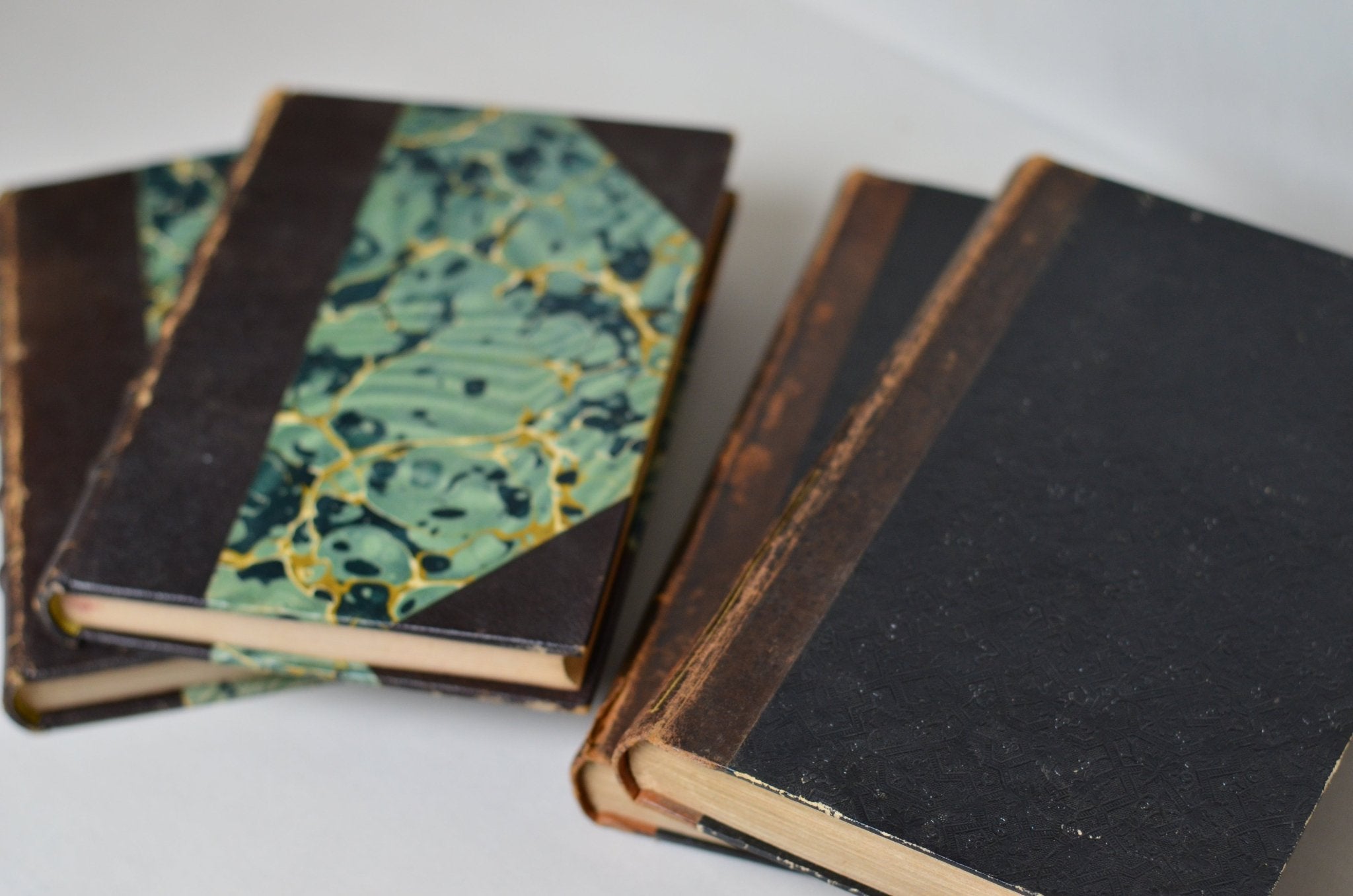 Dark Brown Antique Leather Book Set – 7 Books, Victor Hugo