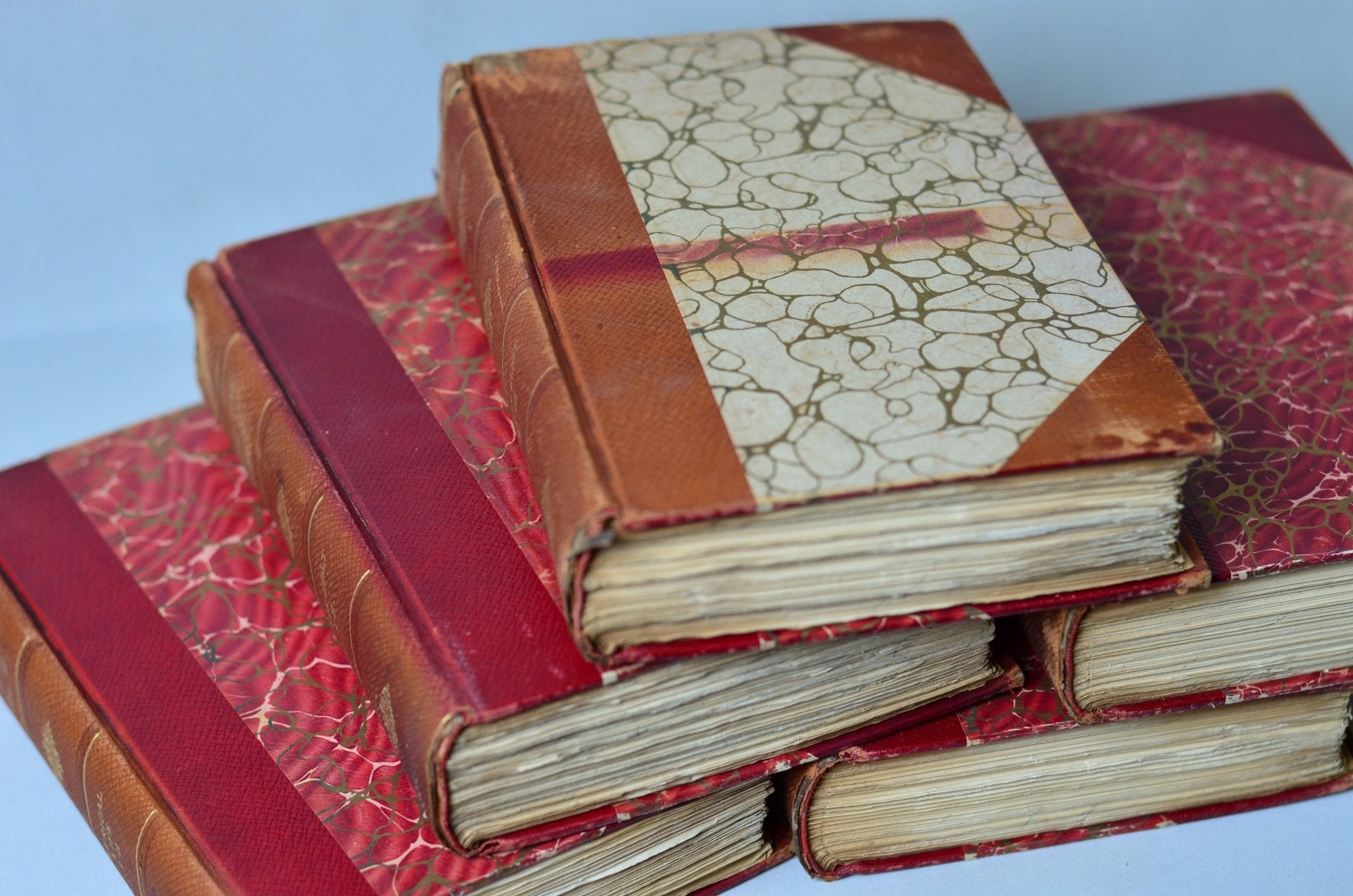 Antique Leather Bound Book Decor - Burnt Orange, George Eliot - Brookfield Books