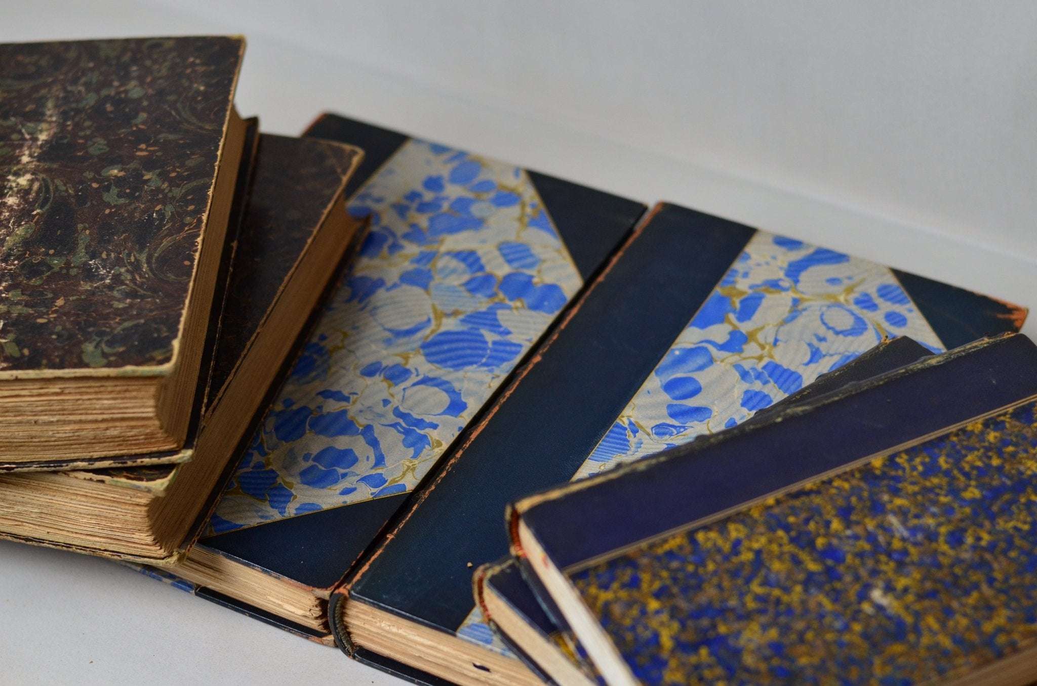Antique Leather Bound Book Decor - Dark Navy Blue, Saint Louis IX of France - Brookfield Books
