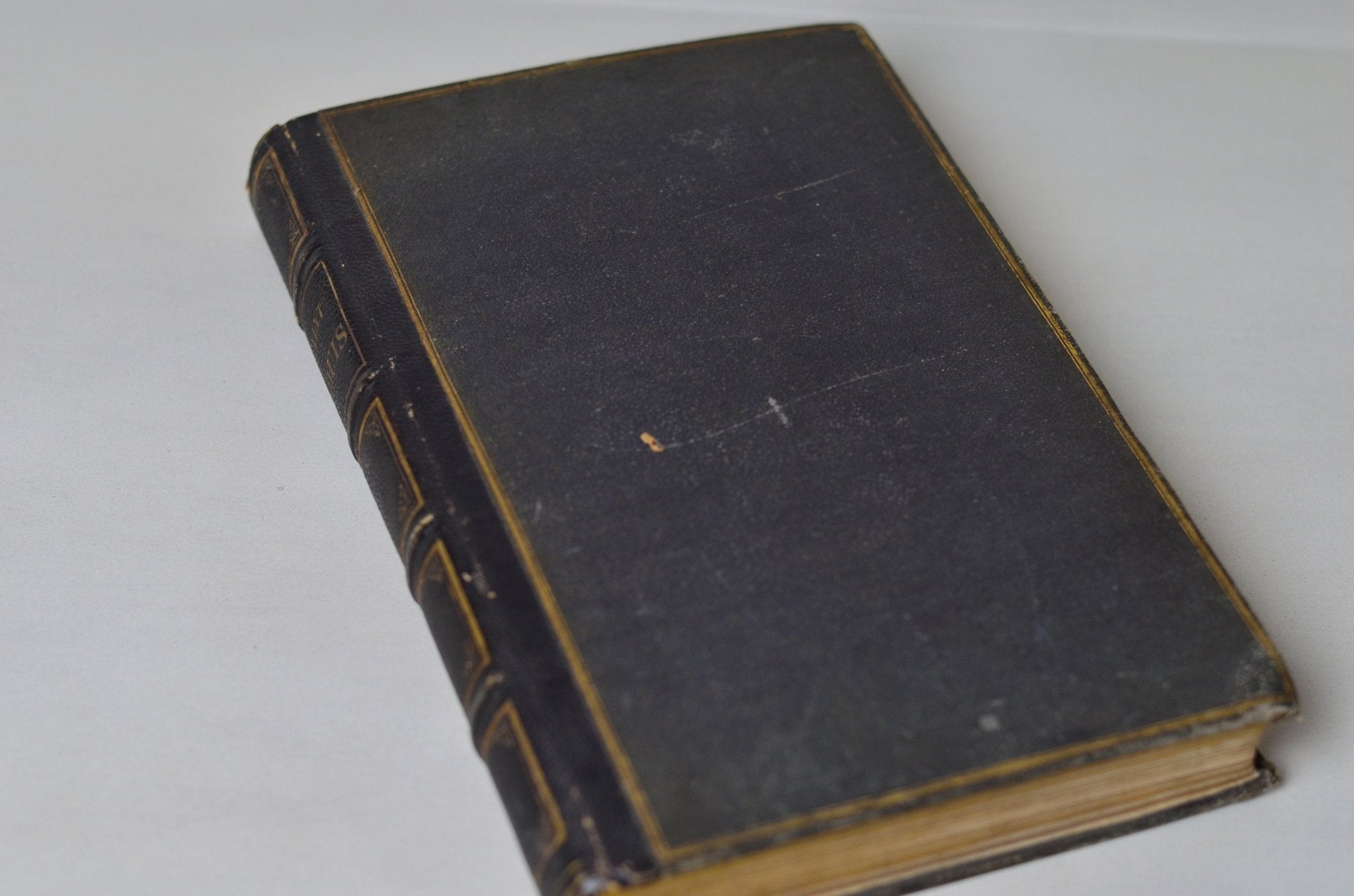 Antique Leather Bound Book Decor - Dark Navy Blue, Saint Louis IX of France - Brookfield Books