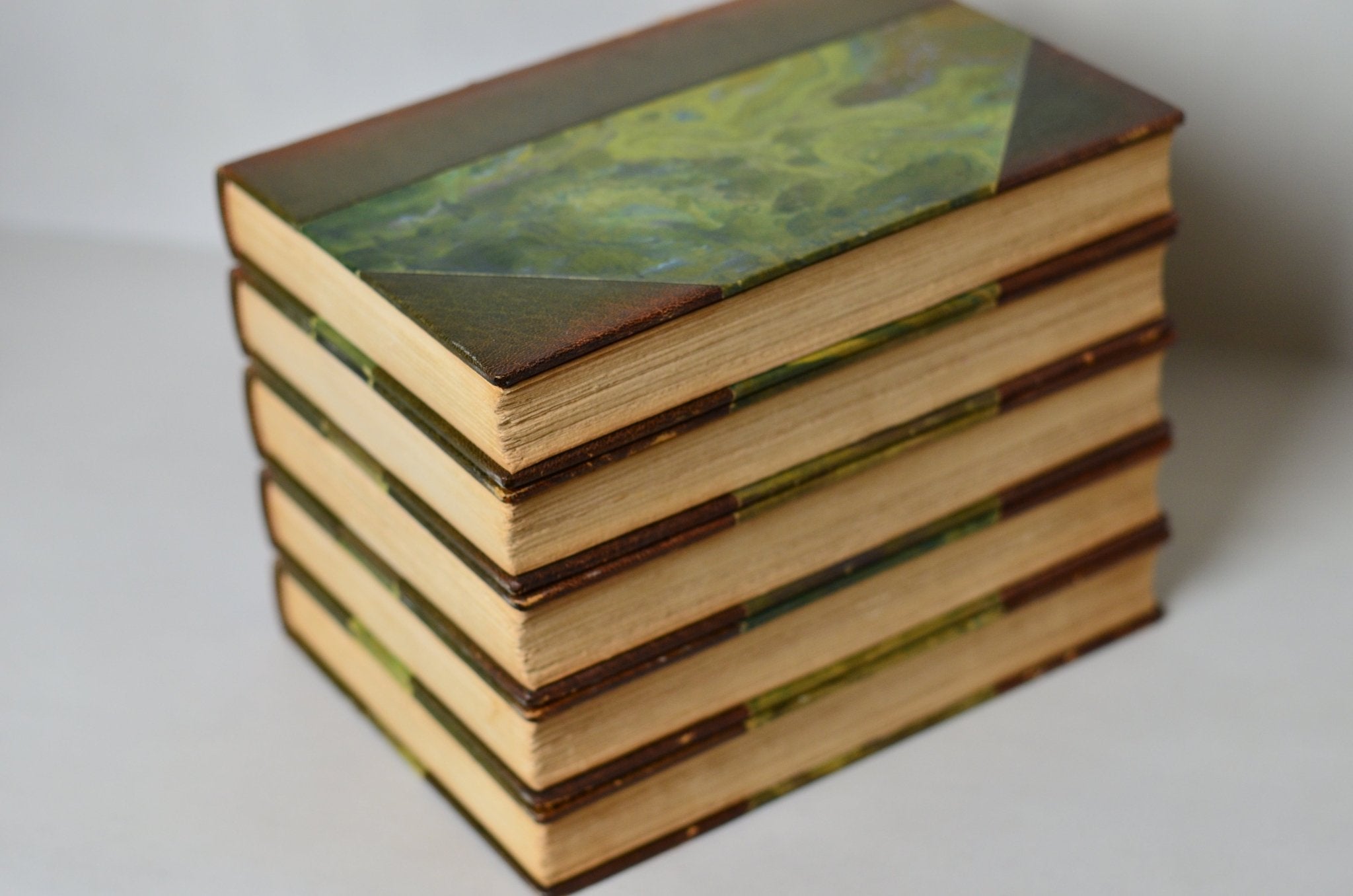 Dark Brown Antique Leather Book Set – 5 Books, Rudyard Kipling