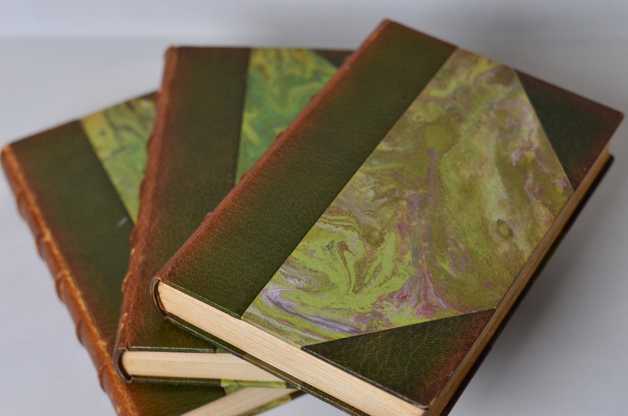 Dark Brown Antique Leather Book Set – 5 Books, Rudyard Kipling