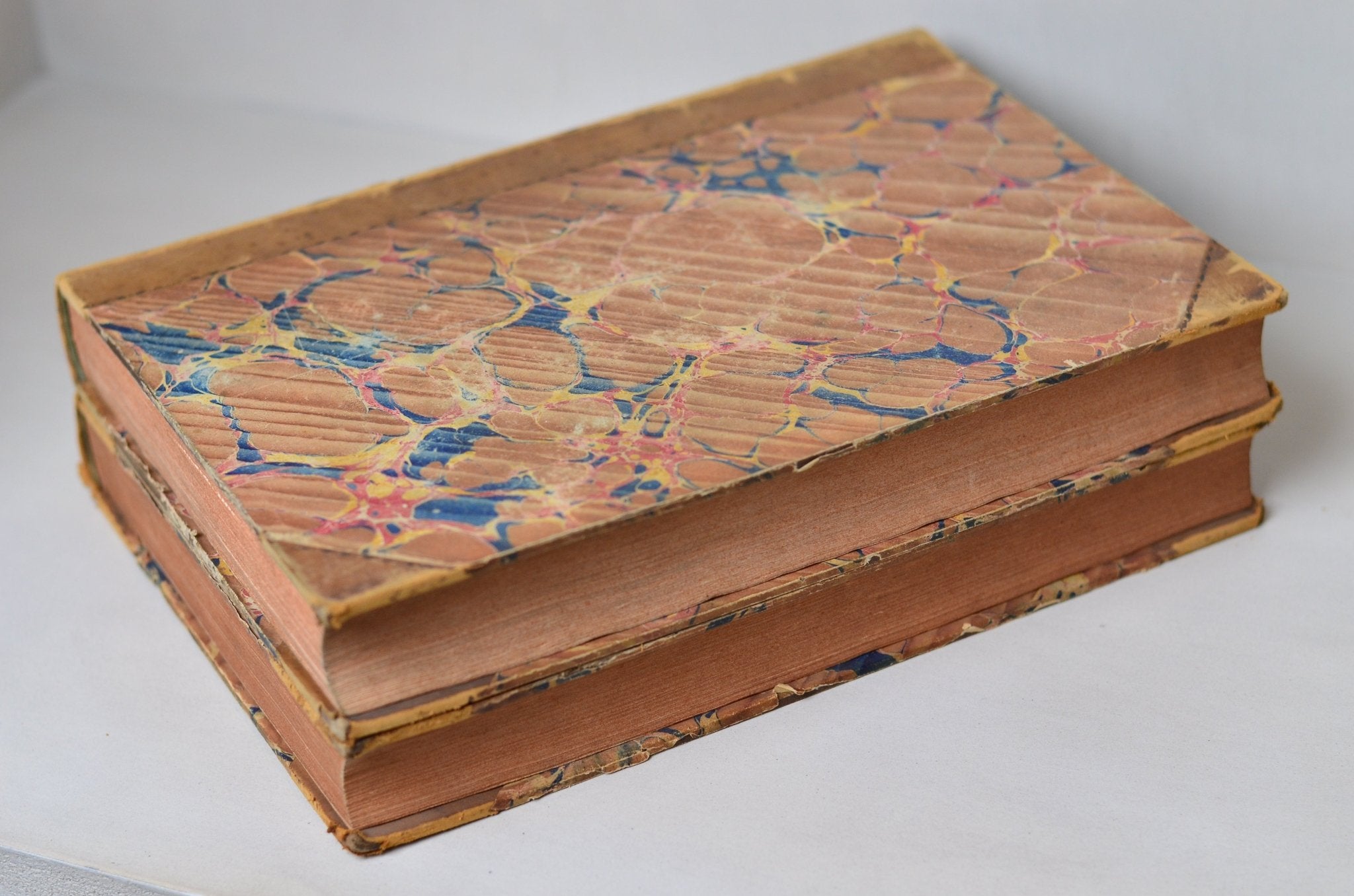 Antique Leather Bound Book Decor - Oversize, Brown, Complete Course in Theology, Latin 1839 - Brookfield Books