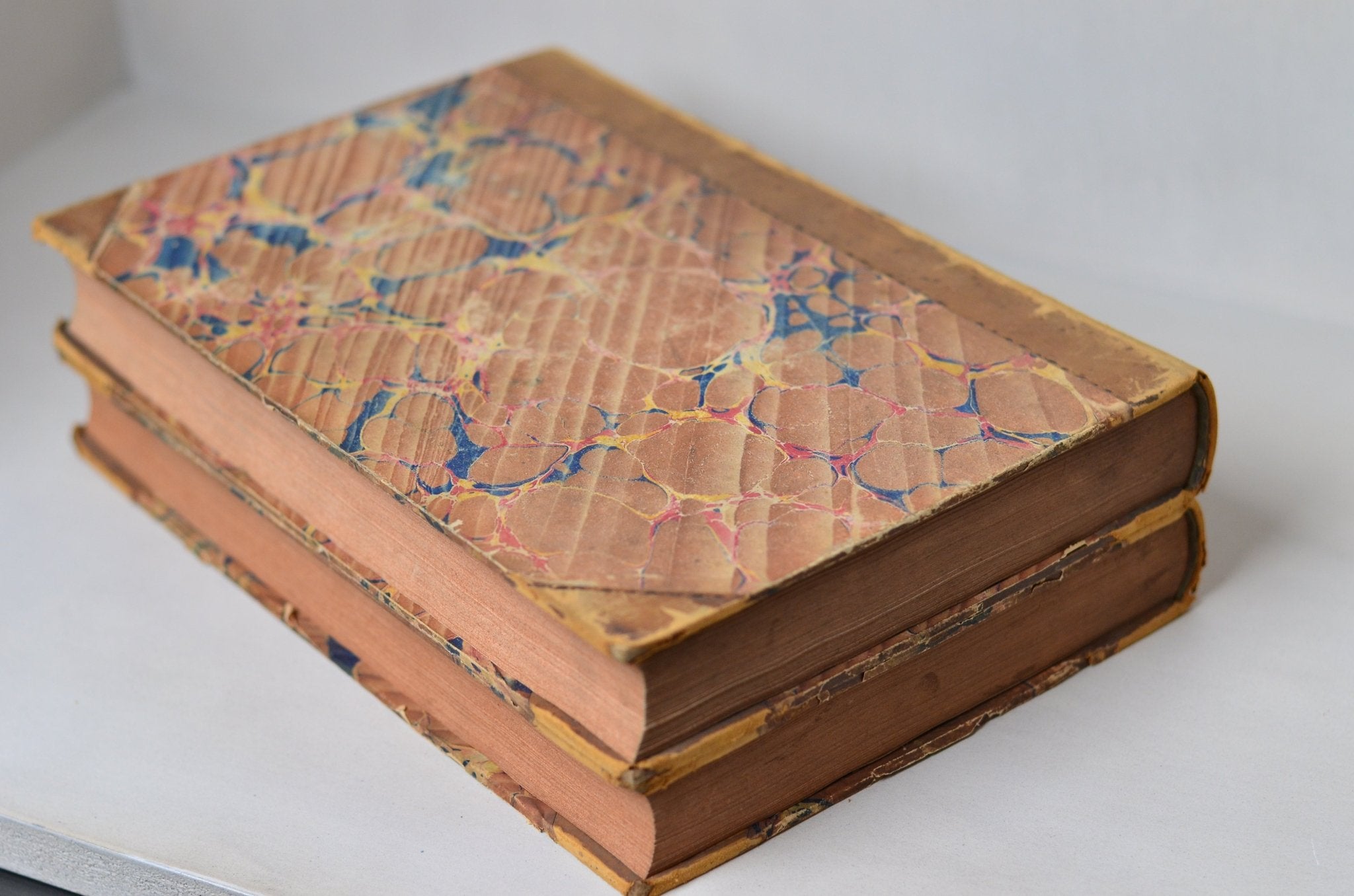 Antique Leather Bound Book Decor - Oversize, Brown, Complete Course in Theology, Latin 1839 - Brookfield Books