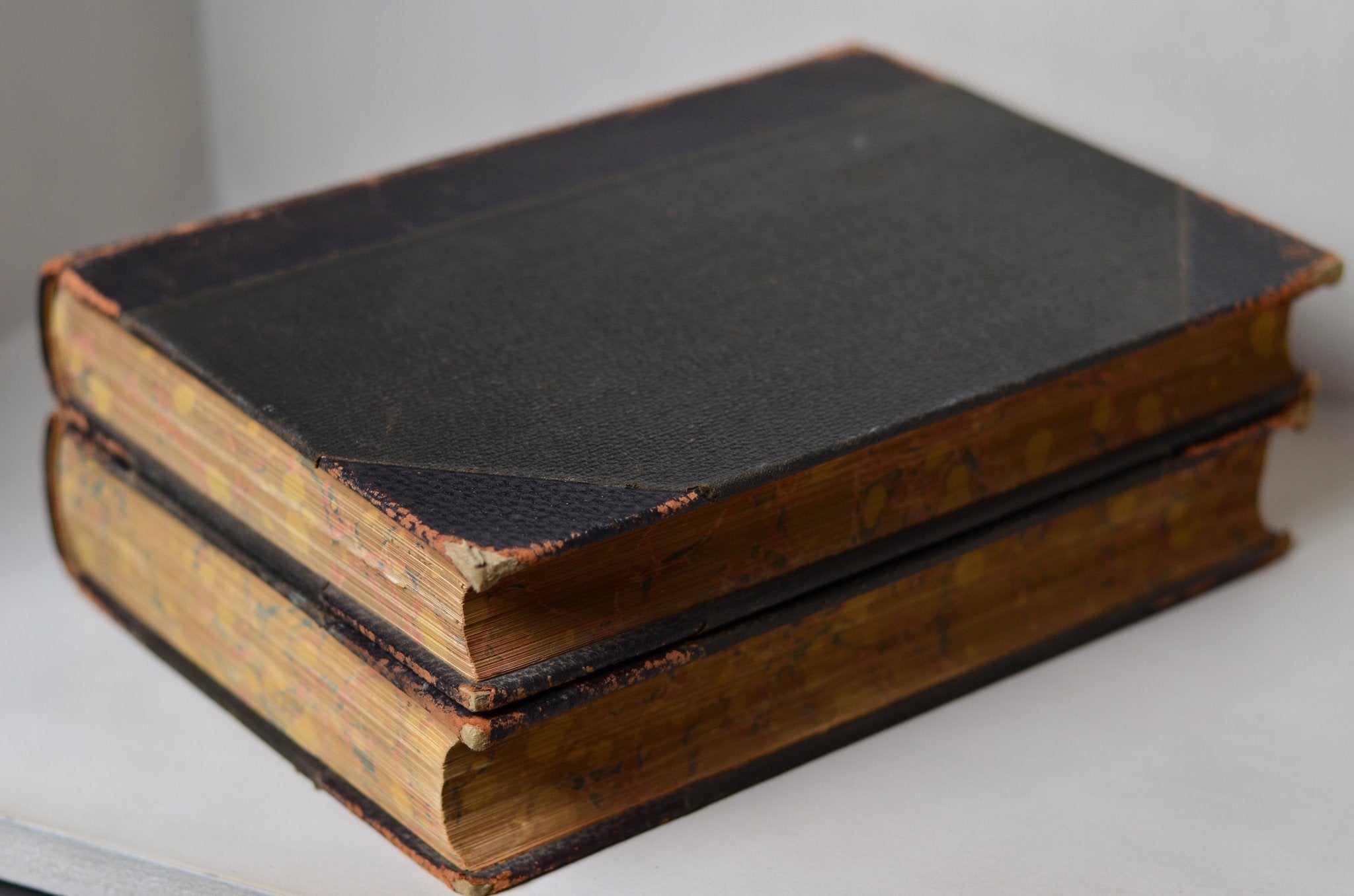 Antique Leather Bound Book Decor - Oversize, Brown, Connecticut Genealogy 1911 - Brookfield Books