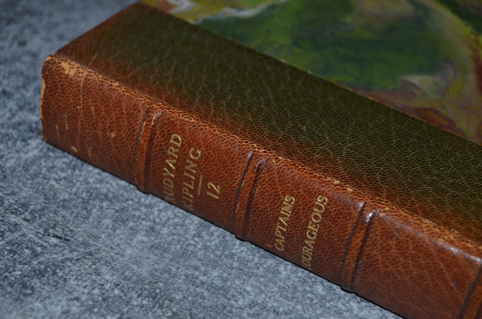 Antique Leather Bound Captain Courageous by Rudyard Kipling 1913 - Brookfield Books