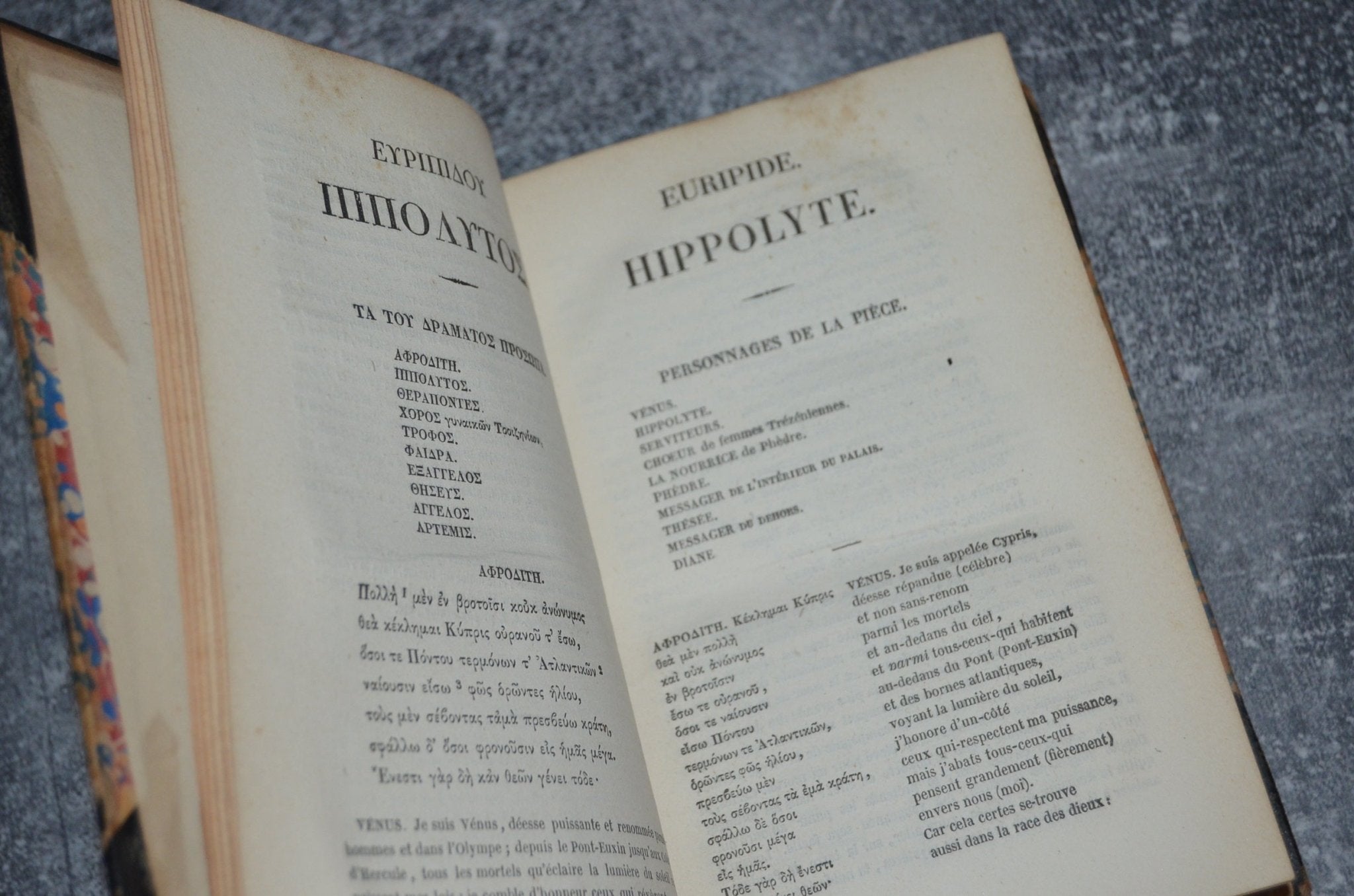 Antique Leather Bound Hippolytus by Euripides 1874 – French & Greek - Brookfield Books