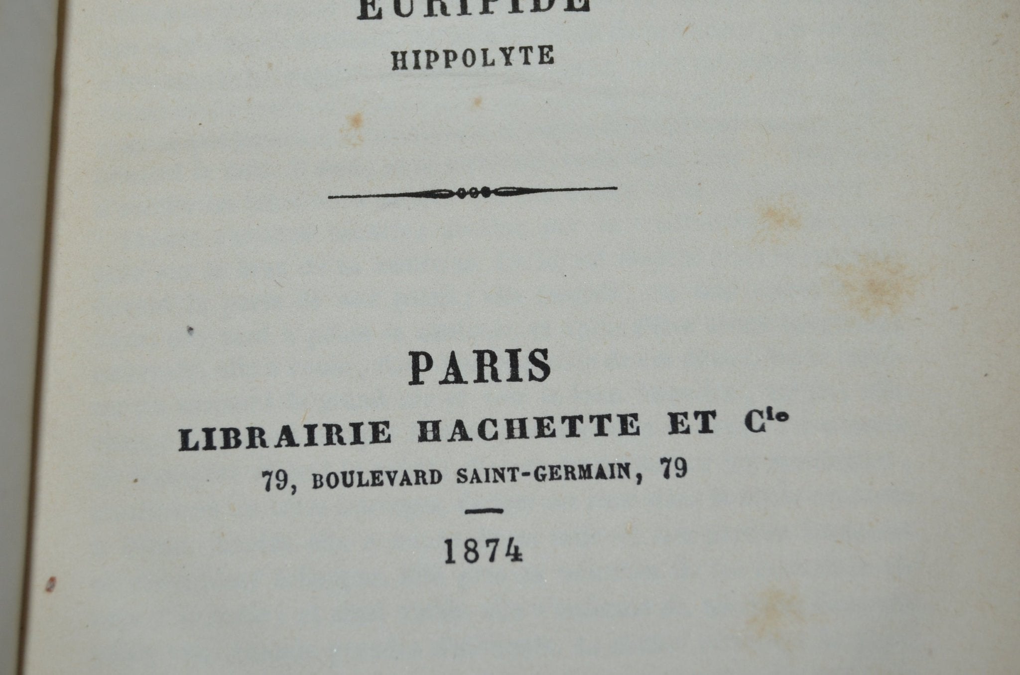 Antique Leather Bound Hippolytus by Euripides 1874 – French & Greek - Brookfield Books