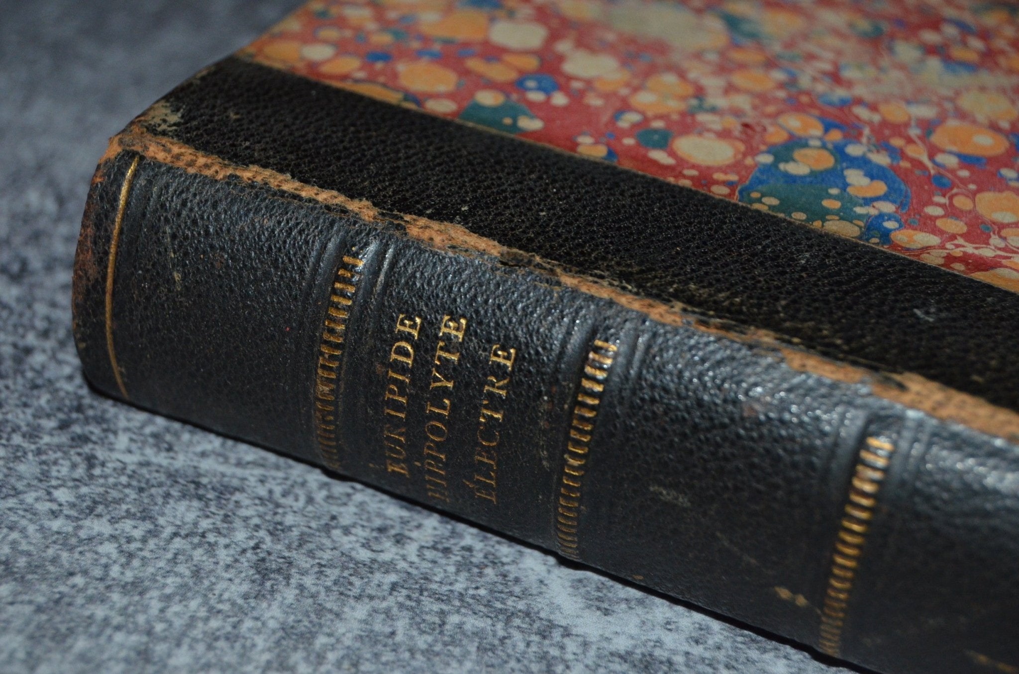 Antique Leather Bound Hippolytus by Euripides 1874 – French & Greek - Brookfield Books
