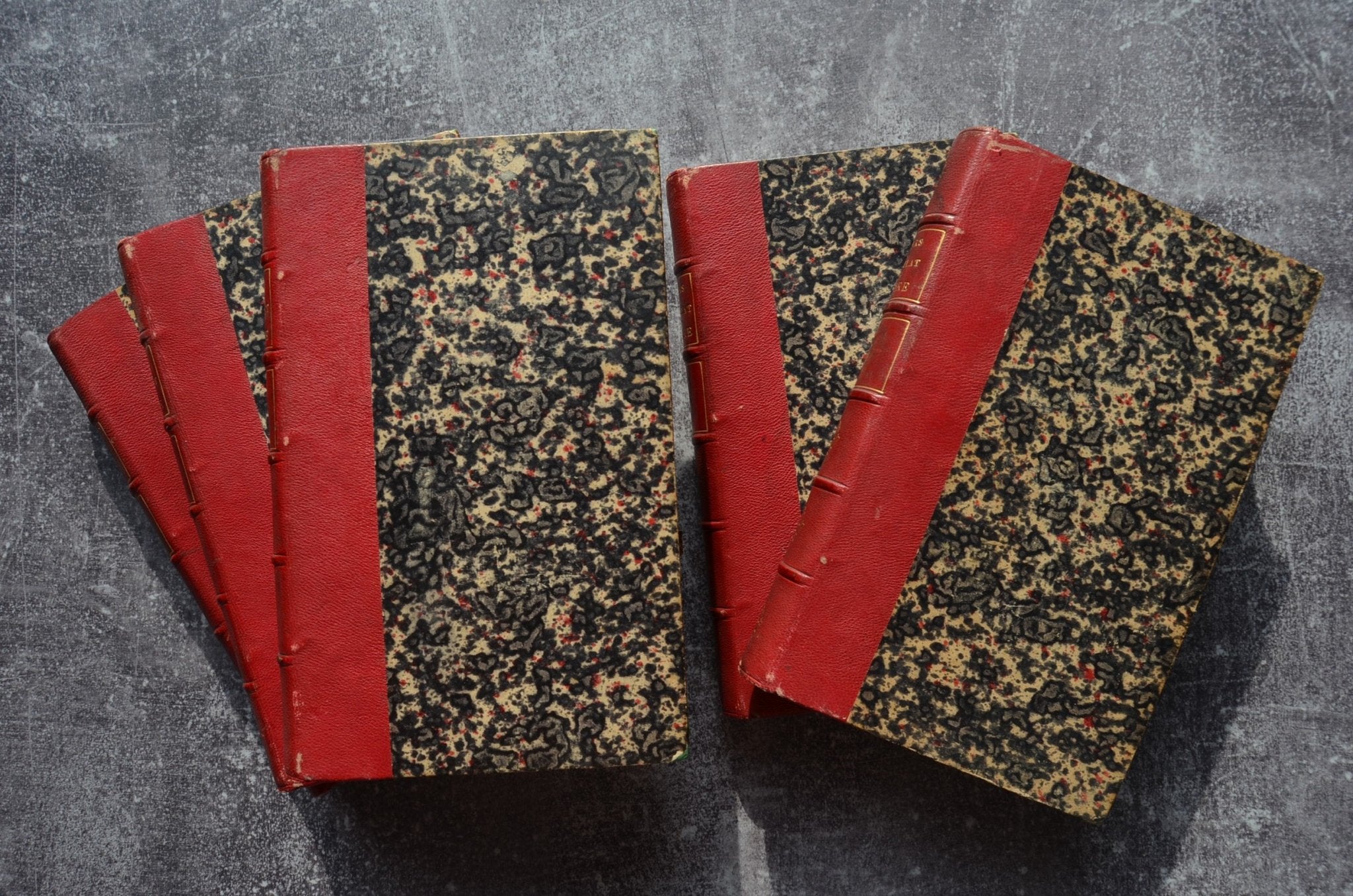 Red Antique Leather Book Set – 12 Books, Histoire du Consulat et de L’Empire by M. A. Thiers