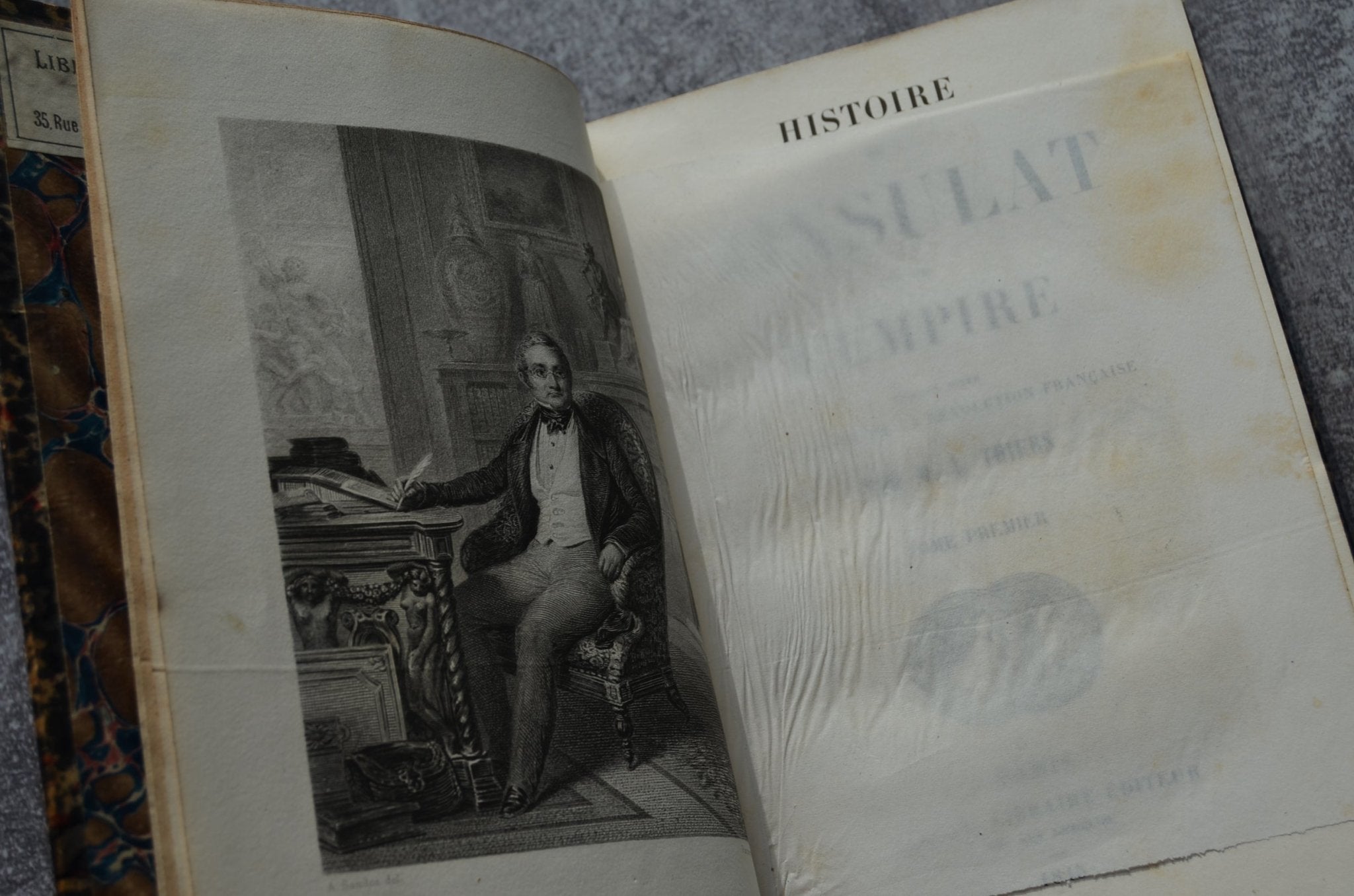 Red Antique Leather Book Set – 12 Books, Histoire du Consulat et de L’Empire by M. A. Thiers