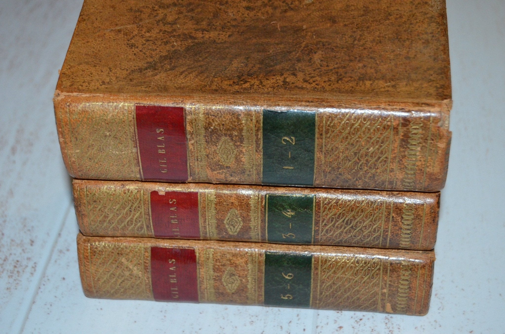 Antique Leather Bound – Histoire Gil Blas de Santillane by Alain-René Lesage 1818 - Brookfield Books