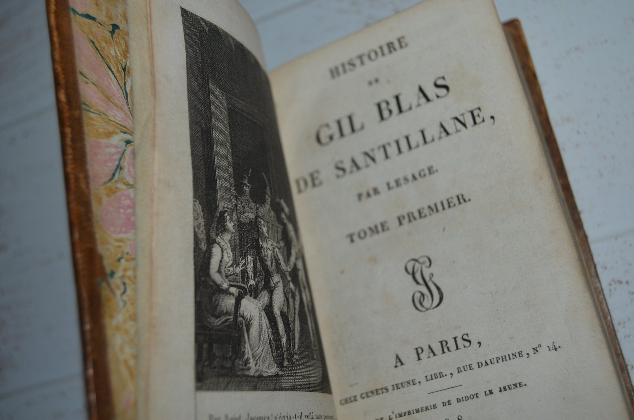 Antique Leather Bound – Histoire Gil Blas de Santillane by Alain-René Lesage 1818 - Brookfield Books