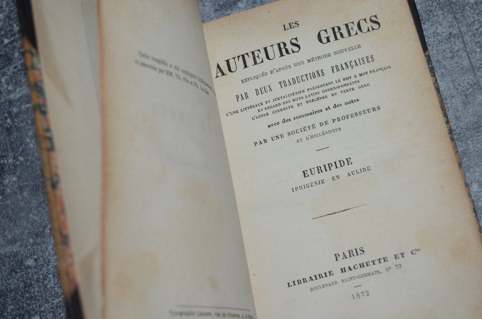 Antique Leather Bound Iphigenia in Aulis by Euripides 1872 – The Bacchae - Brookfield Books