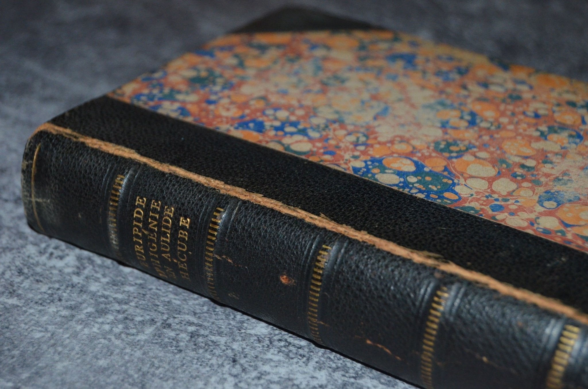 Antique Leather Bound Iphigenia in Aulis by Euripides 1872 – The Bacchae - Brookfield Books