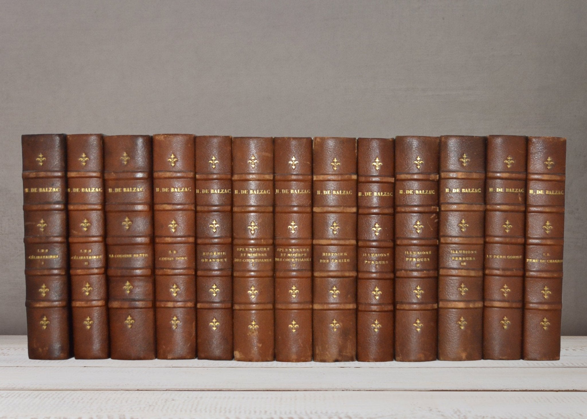 Antique Leather Bound The Human Comedy (La Comédie Humaine) by Honroe de Balzac 1900 - Brookfield Books