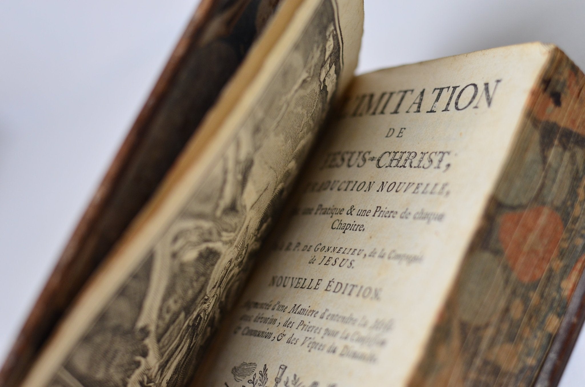 Antique Leather Bound The Imitation of Christ by Thomas a Kempis 1778 - French - Brookfield Books