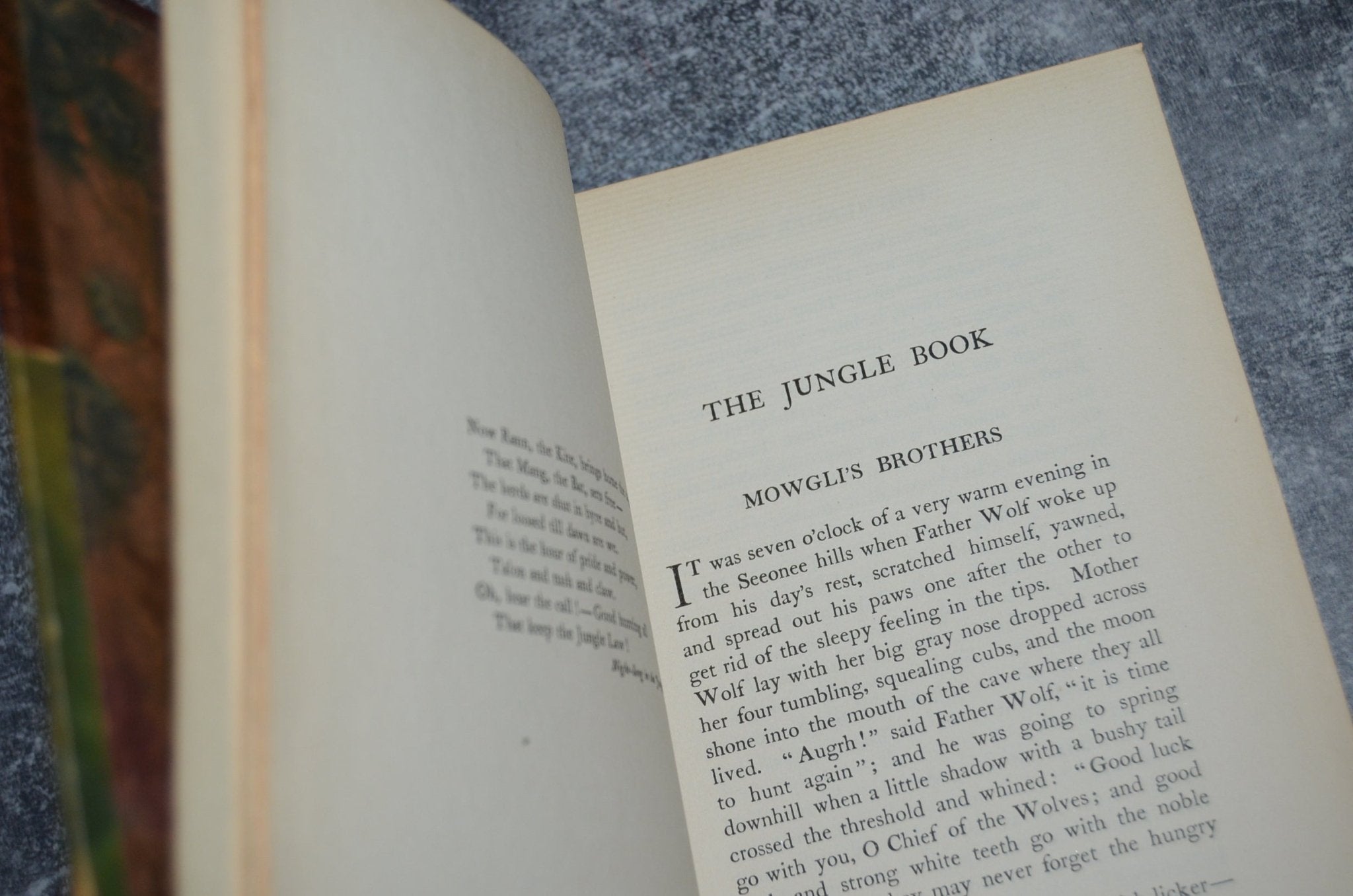 Antique Leather Bound The Jungle Book by Rudyard Kipling 1913 - Brookfield Books