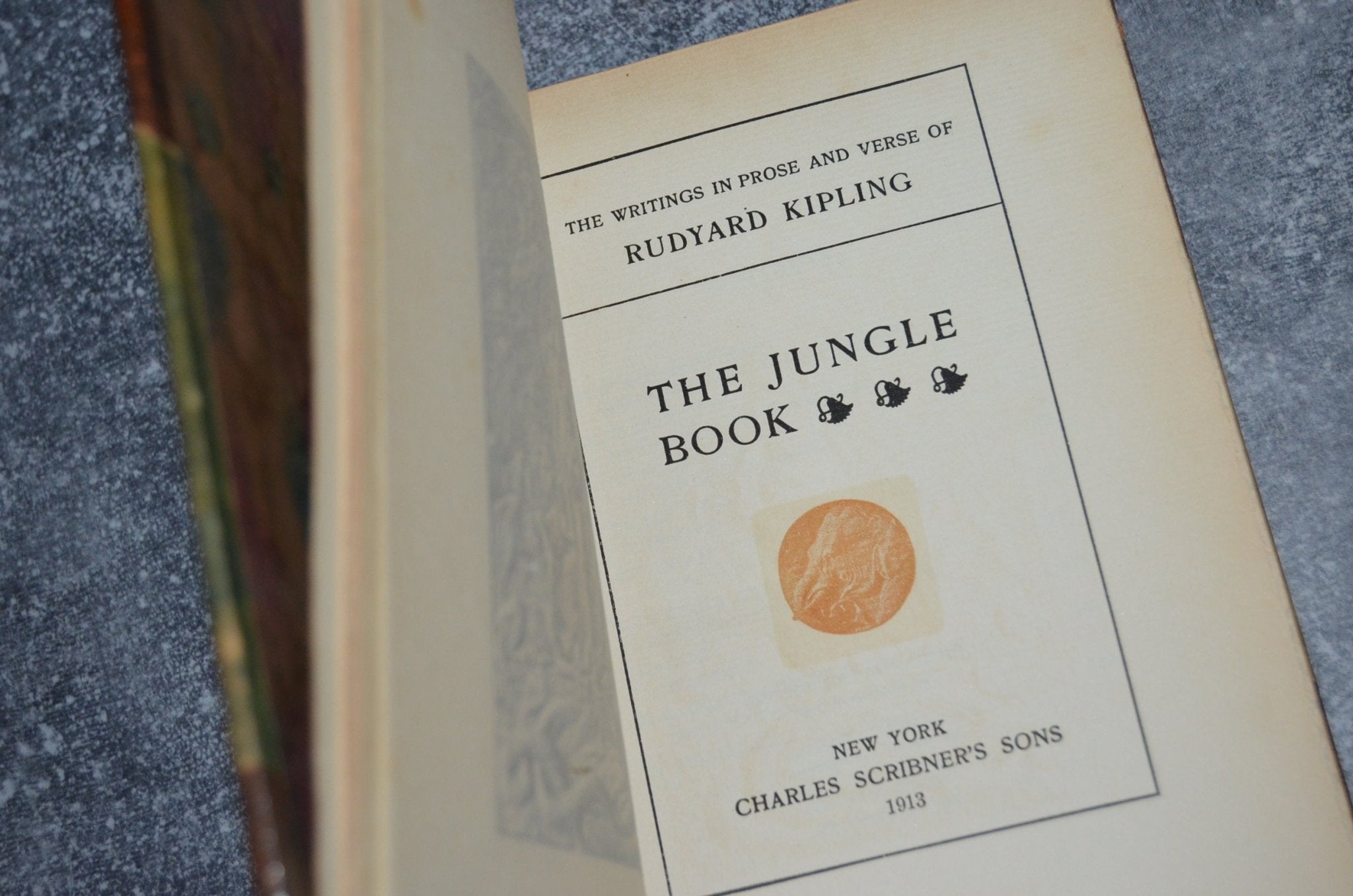 Antique Leather Bound The Jungle Book by Rudyard Kipling 1913 - Brookfield Books