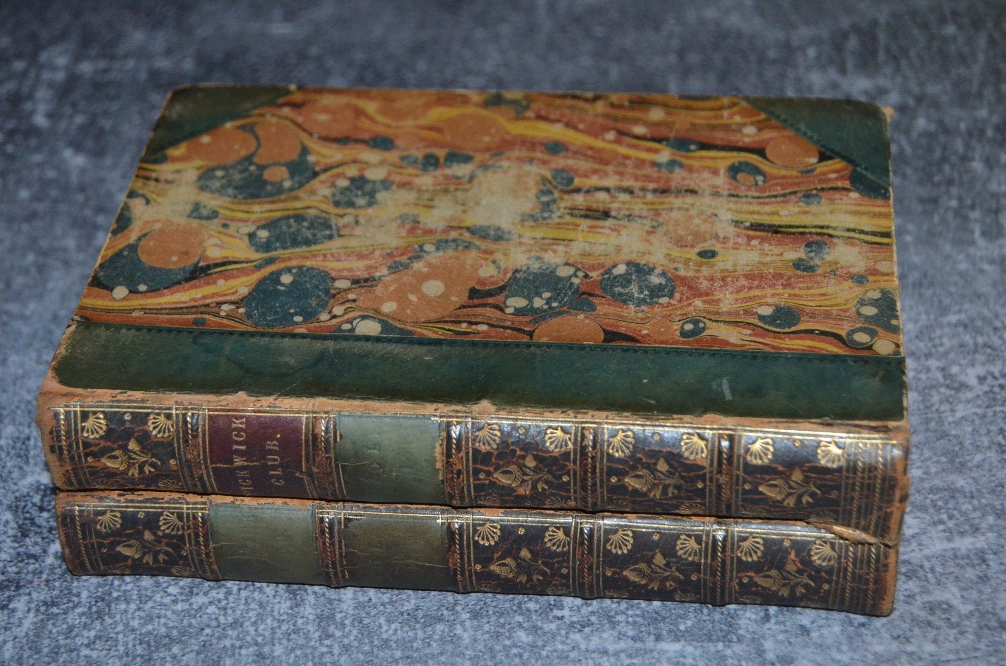 Antique Leather Bound The Pickwick Papers by Charles Dickens 1842 - Brookfield Books