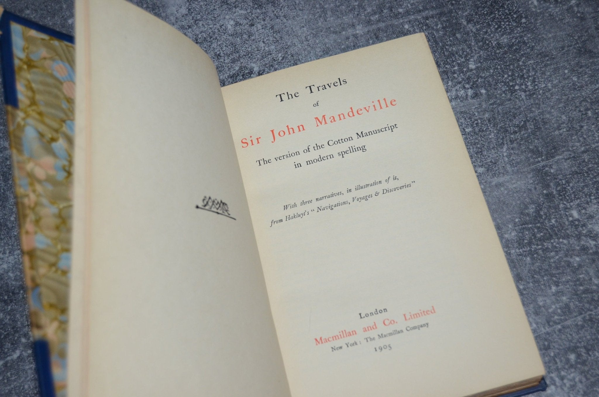Antique Leather Bound The Travels of John Mandeville 1905 - Brookfield Books