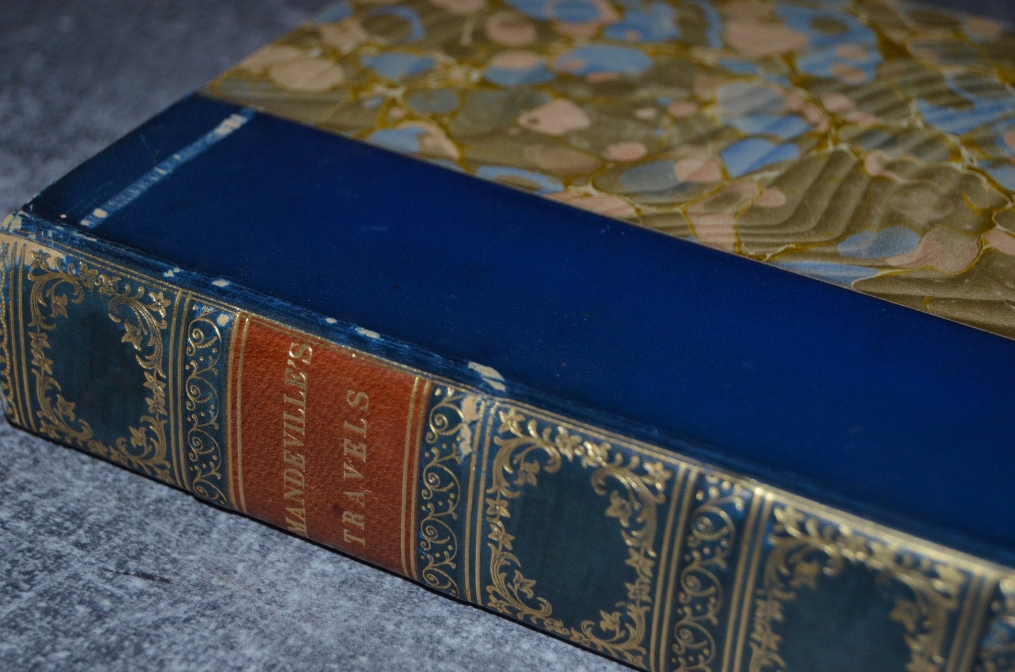Antique Leather Bound The Travels of John Mandeville 1905 - Brookfield Books