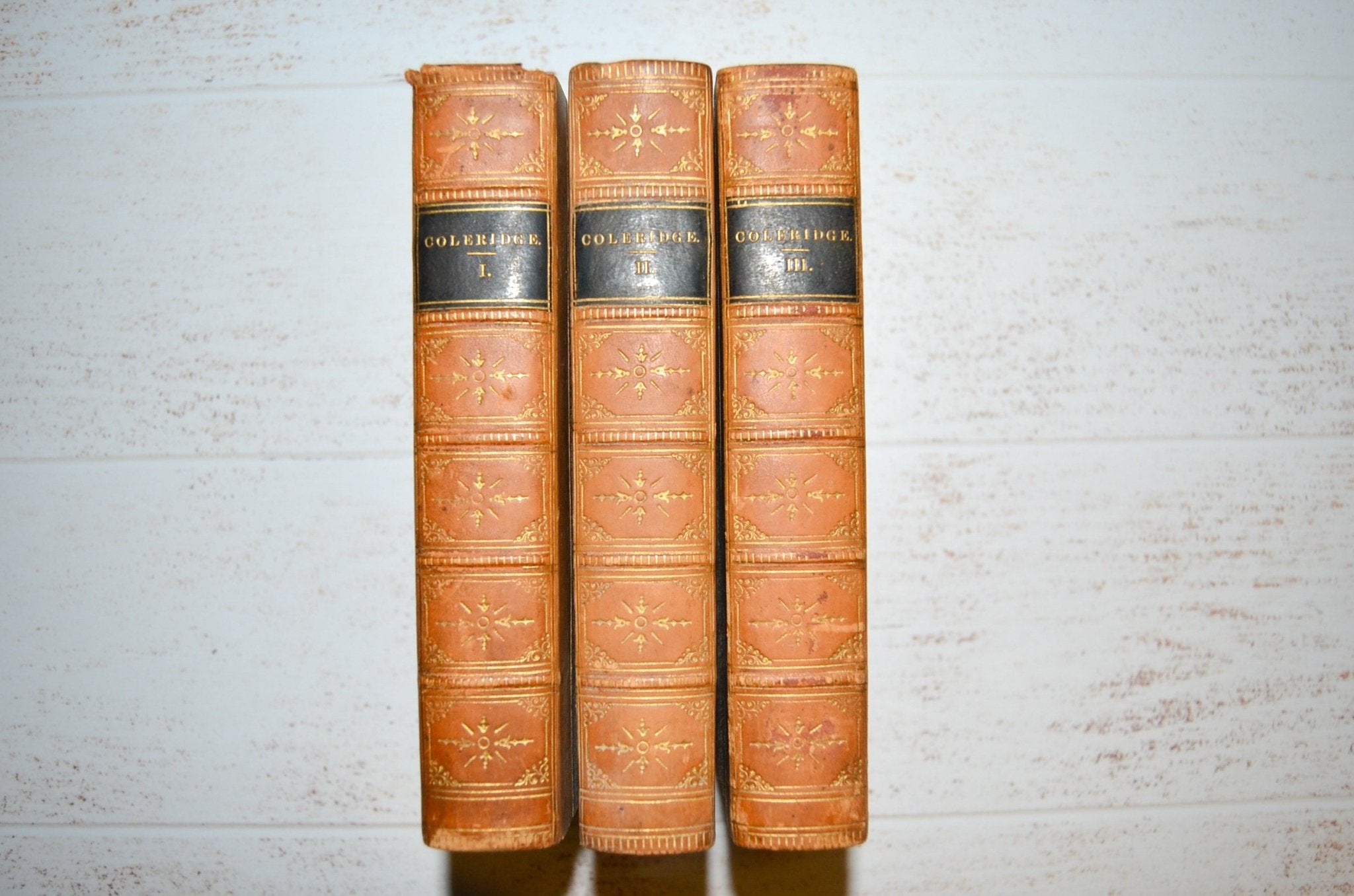 Antique Leather Bound Works of Samuel Taylor Coleridge 1854 - Brookfield Books