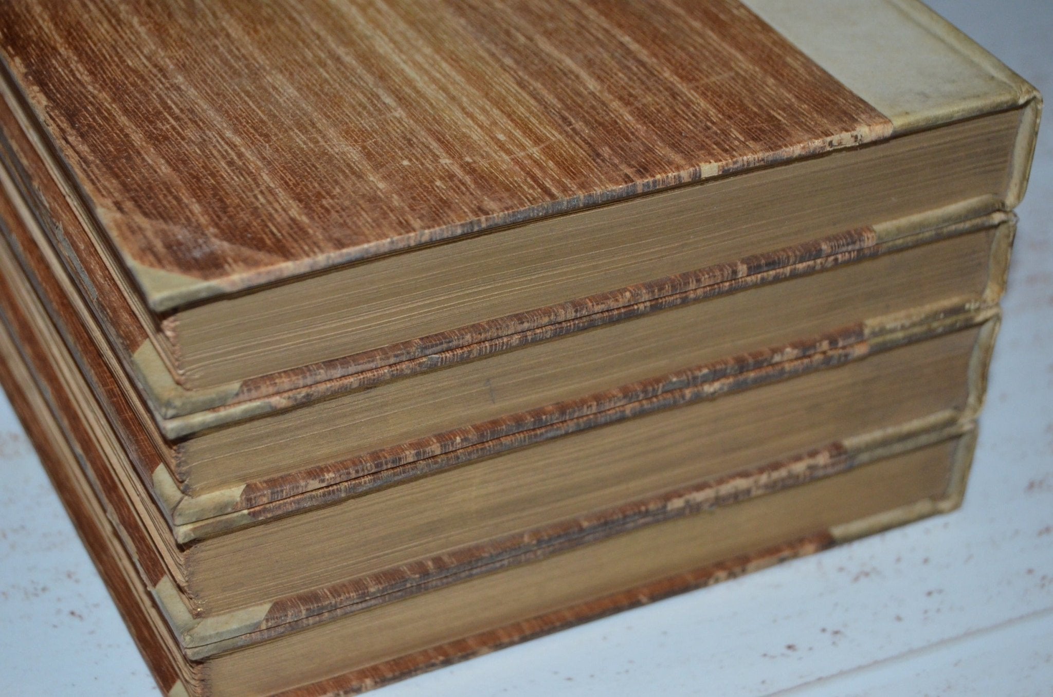 White Antique Vellum Book Set – 4 Books, James Whitcomb Riley