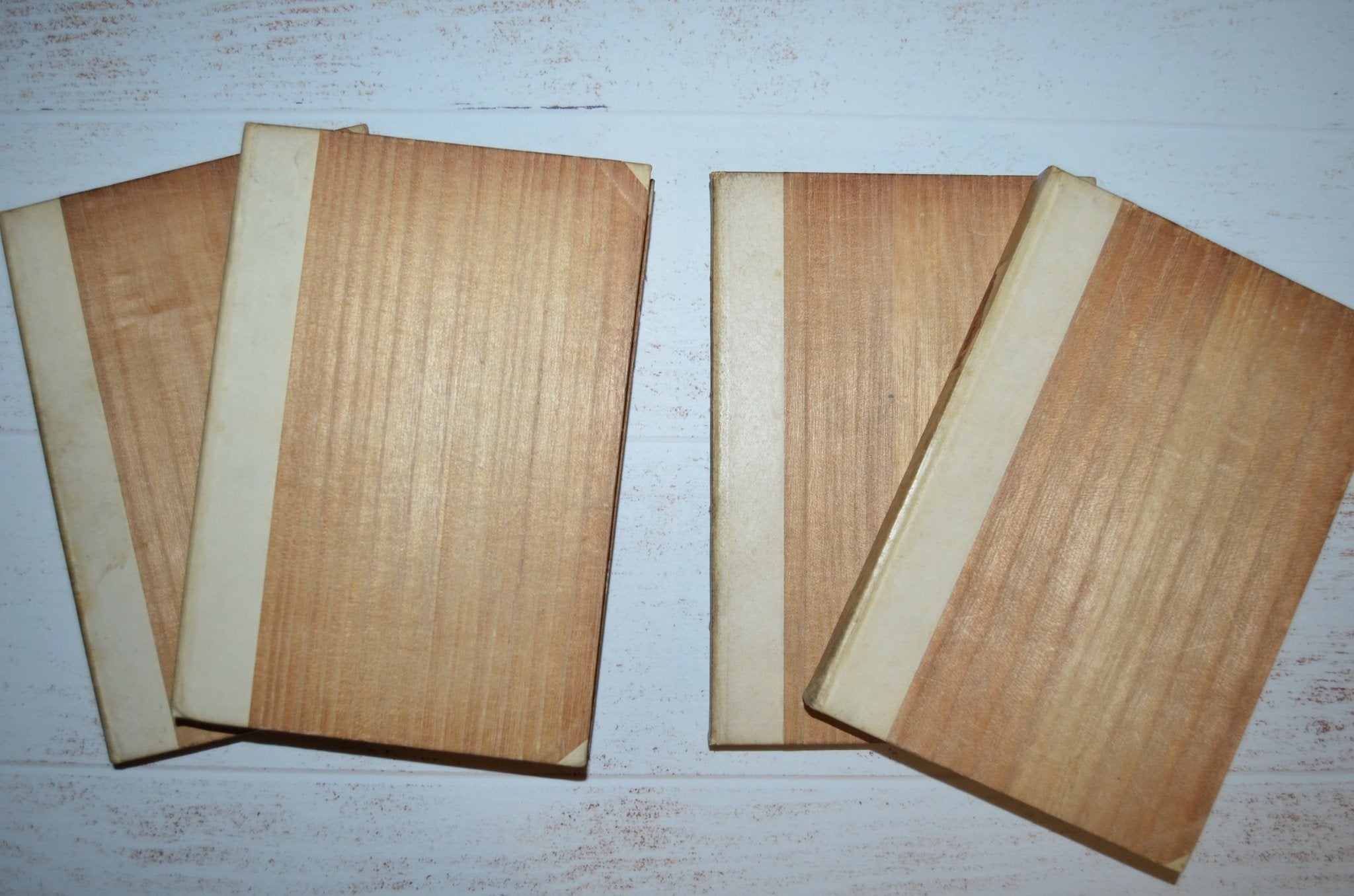 White Antique Vellum Book Set – 4 Books, James Whitcomb Riley