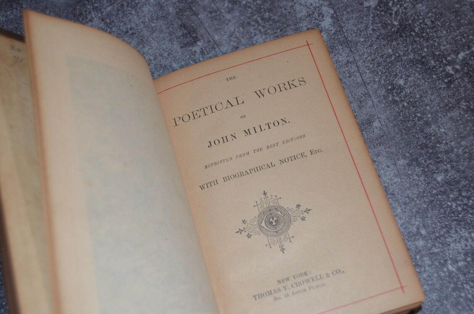 Antique Victorian Binding Poetical Works of John Milton – Thomas Y Crowell - Brookfield Books