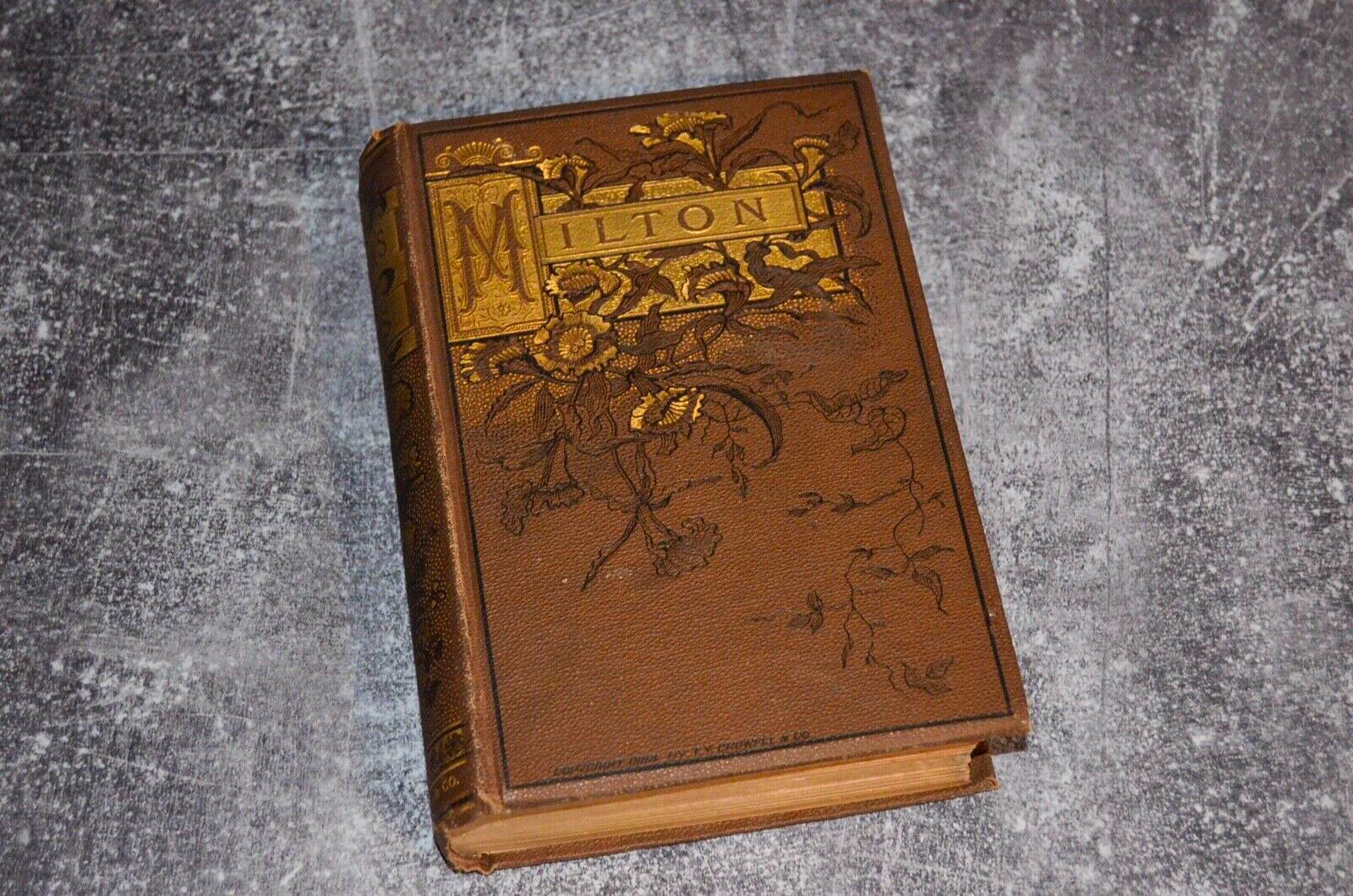 Antique Victorian Binding Poetical Works of John Milton – Thomas Y Crowell - Brookfield Books