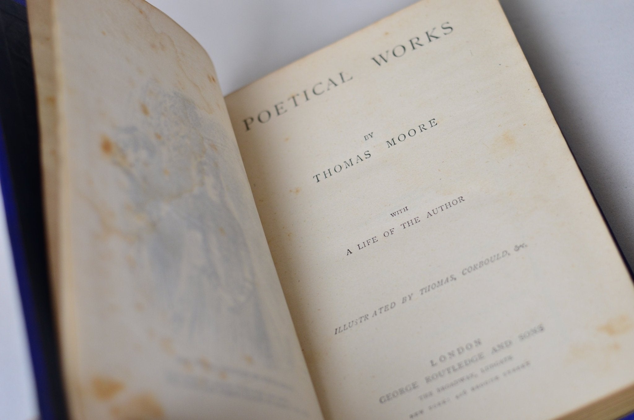 Antique Victorian Binding Poetical Works of Thomas Moore - Brookfield Books