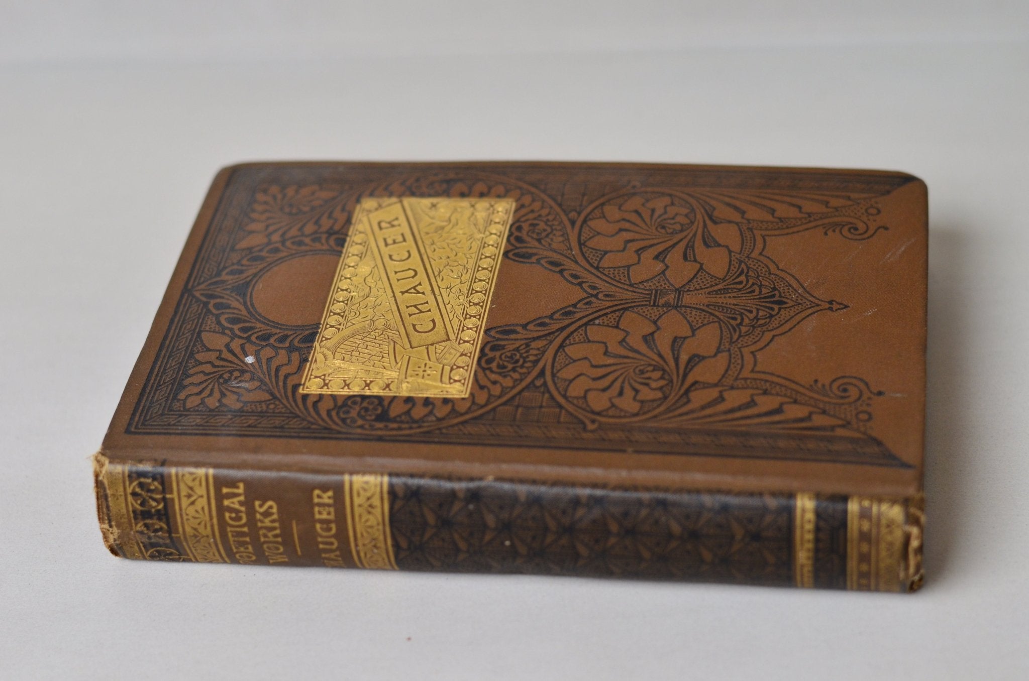 Antique Victorian Bound Poetical Works (Canterbury Tales) of Geoffrey Chaucer 1883 - Brookfield Books