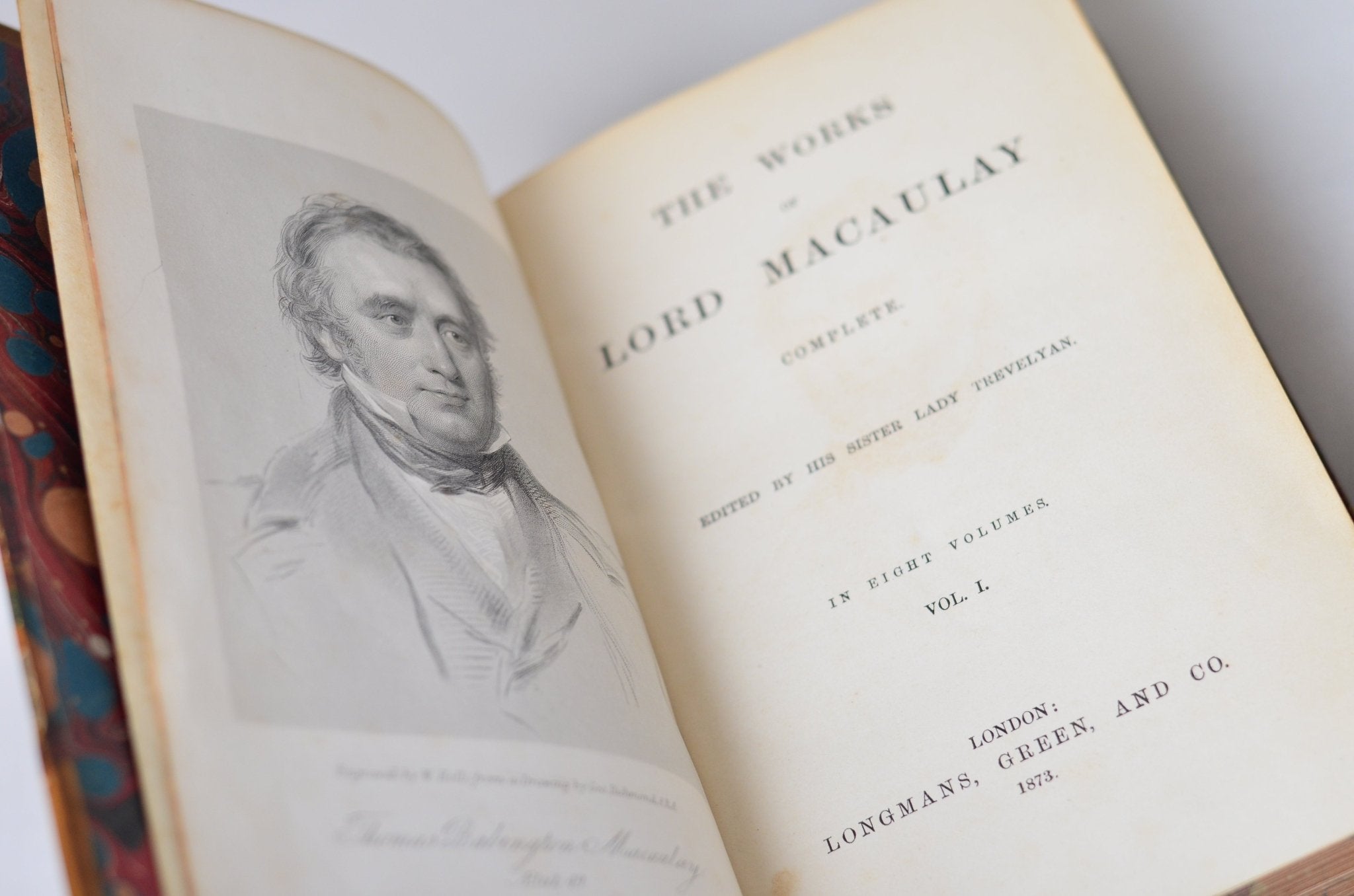 Complete Antique Leather Bound Works of Lord Thomas Macaulay 1873 - Brookfield Books