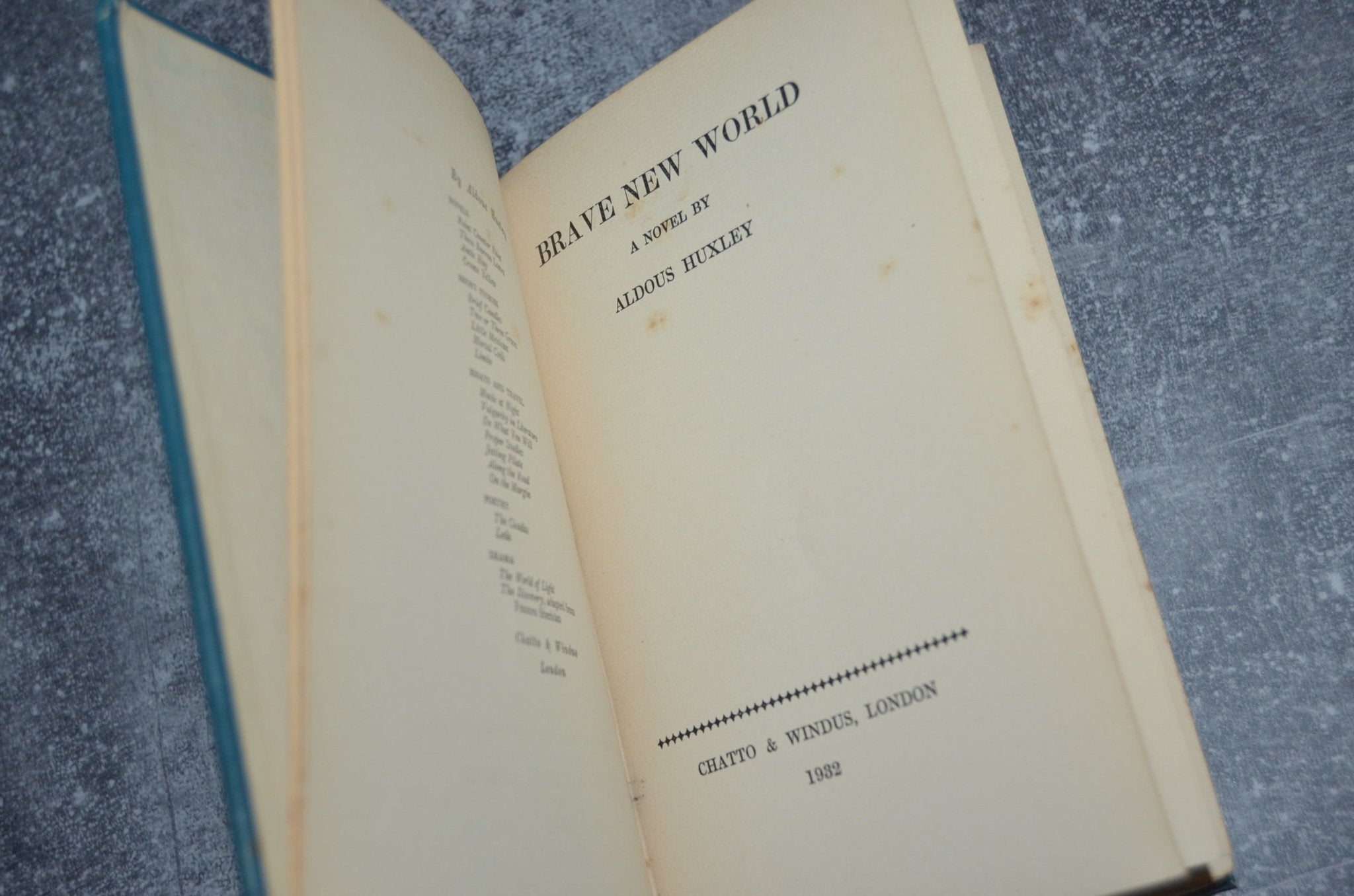 First Edition First Printing Brave New World by Aldous Huxley 1932 - Brookfield Books