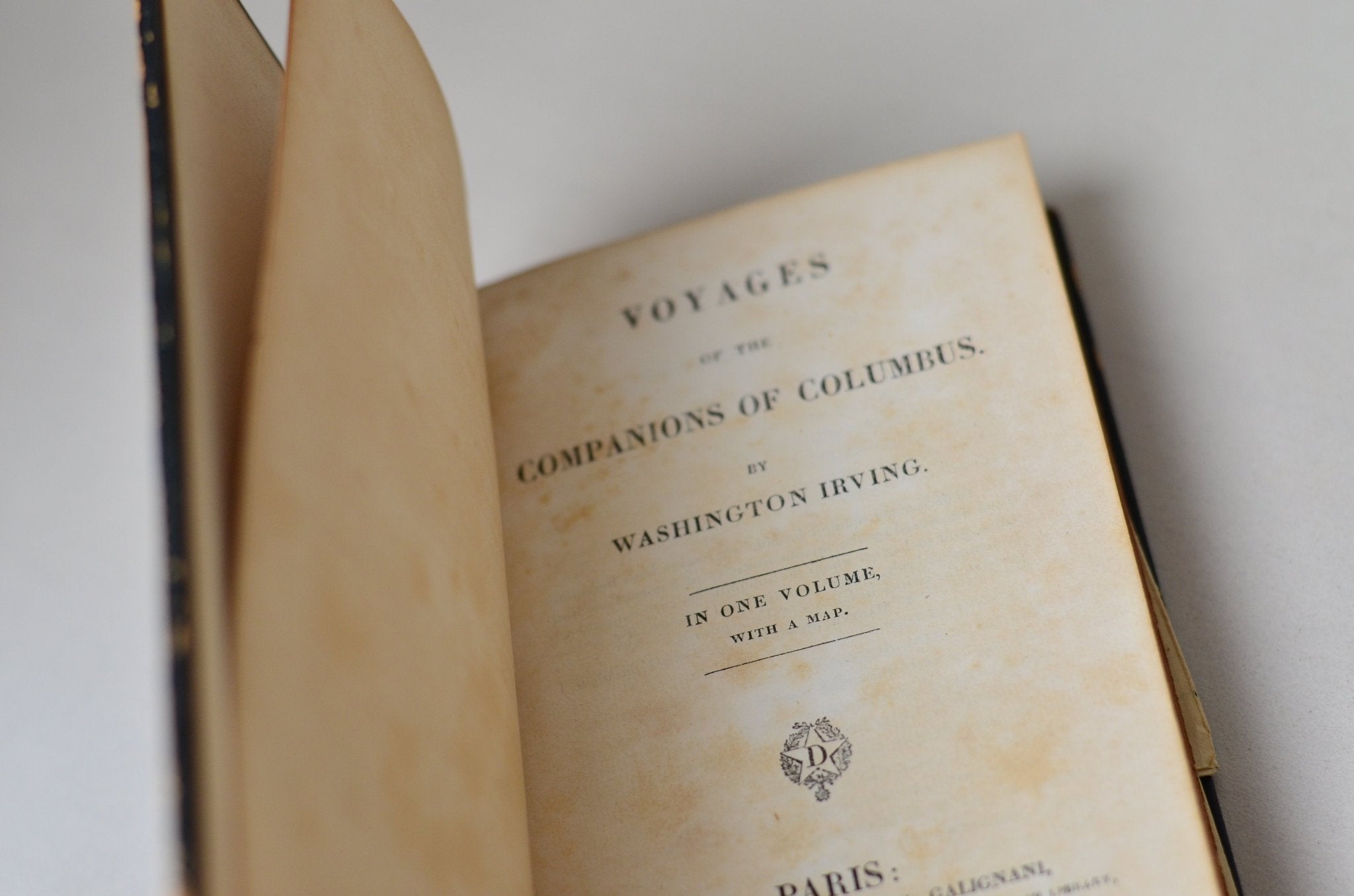 First Edition (Paris Issue) Voyages of the Companions of Christopher Columbus by Washington Irving 1831 - Brookfield Books