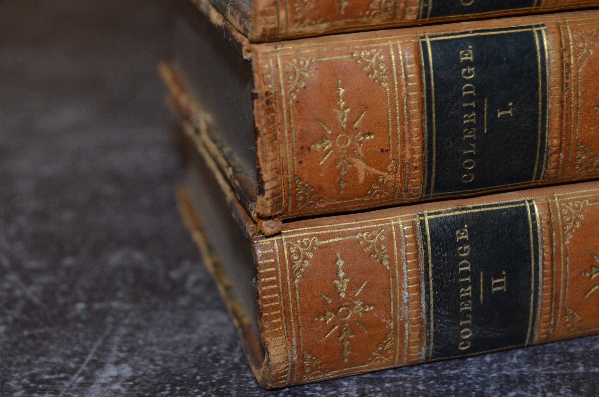 3 Vol. Antique Leather Bound – Works of Samuel Taylor Coleridge 1854 - Brookfield Books