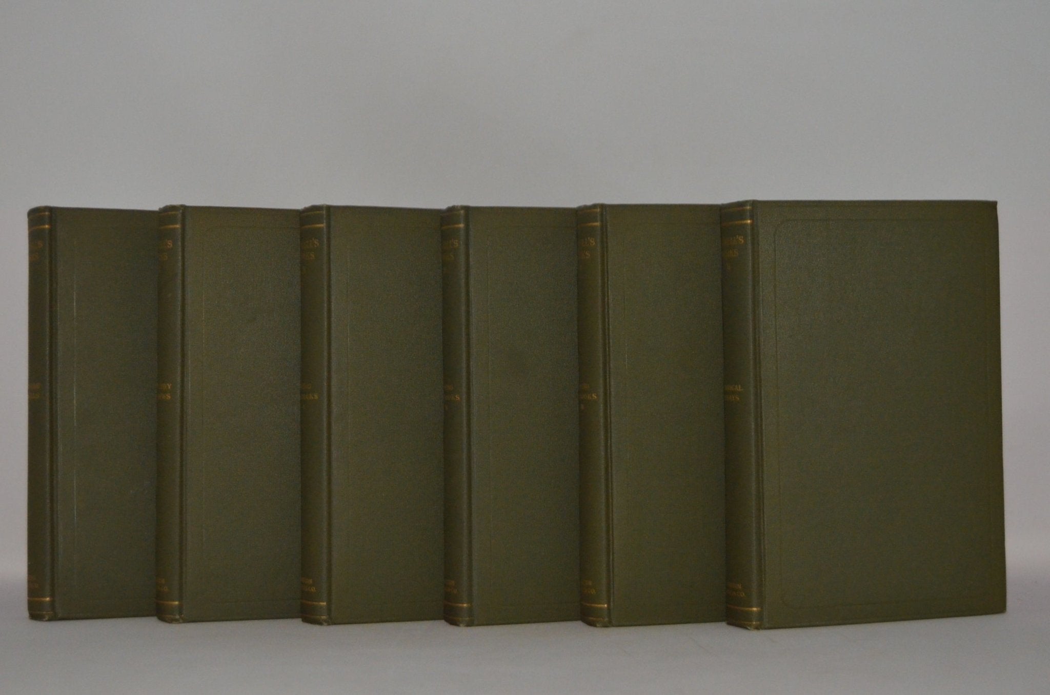 Antique Cloth Bound Book Décor – 15” Green & Gold – James Russell Lowell - Brookfield Books