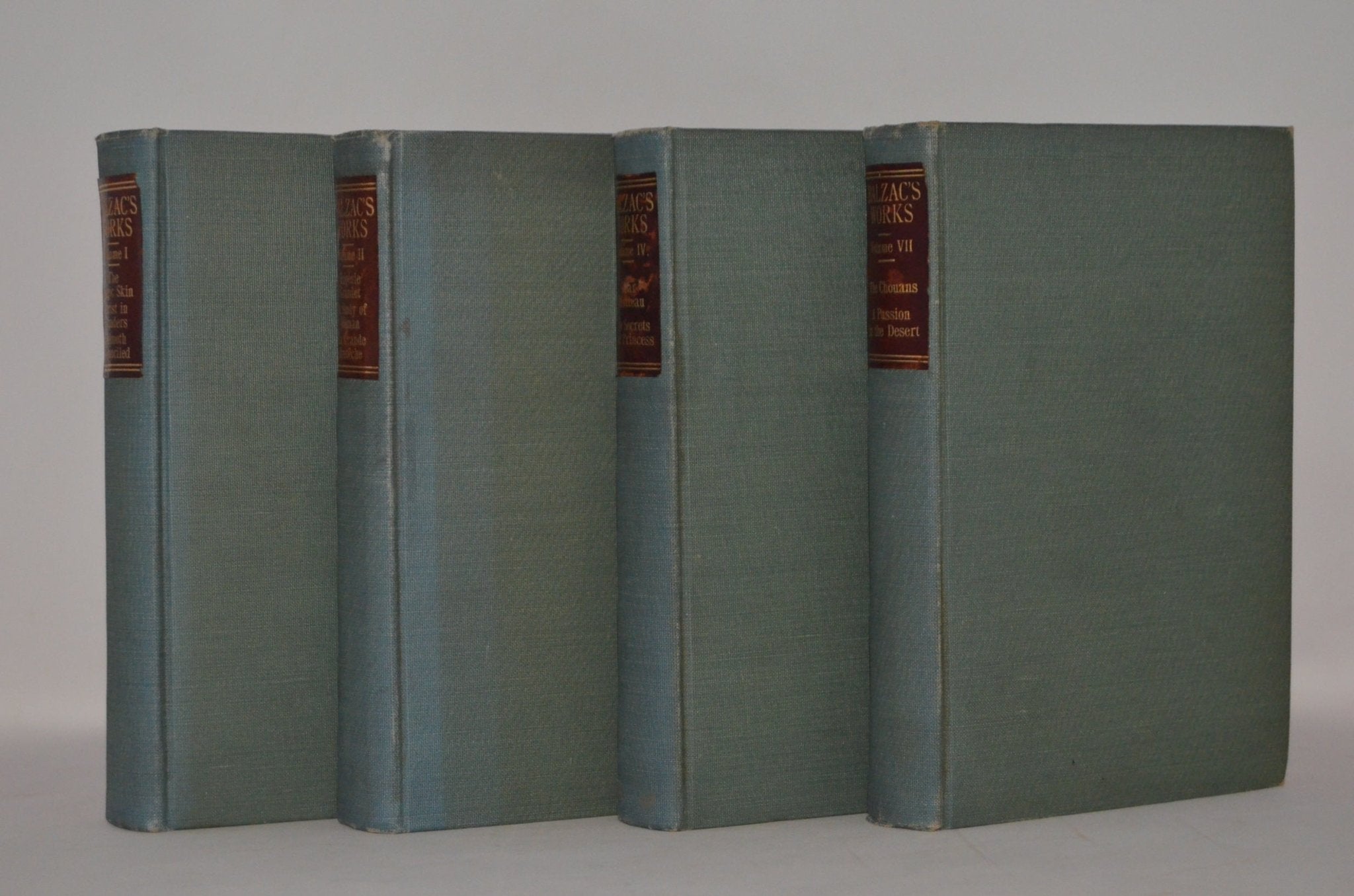 Antique Cloth Bound Book Décor – 5” Teal & Maroon – Honore de Balzac - Brookfield Books