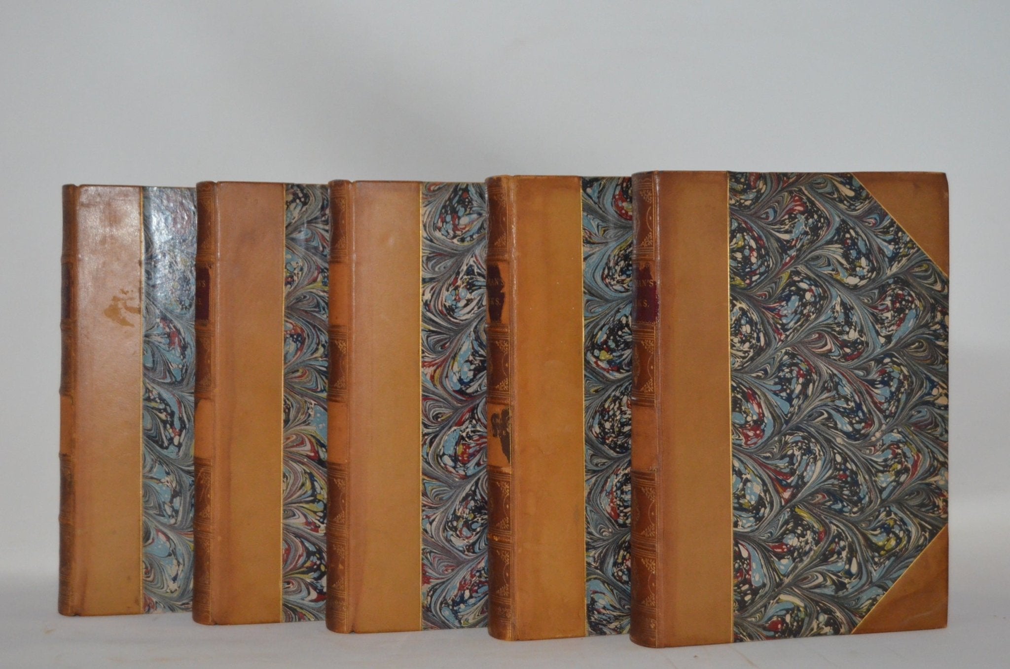 Antique Leather Bound Book Décor – 1 Foot Brown, Maroon, Gold – Francis Parkman - Brookfield Books