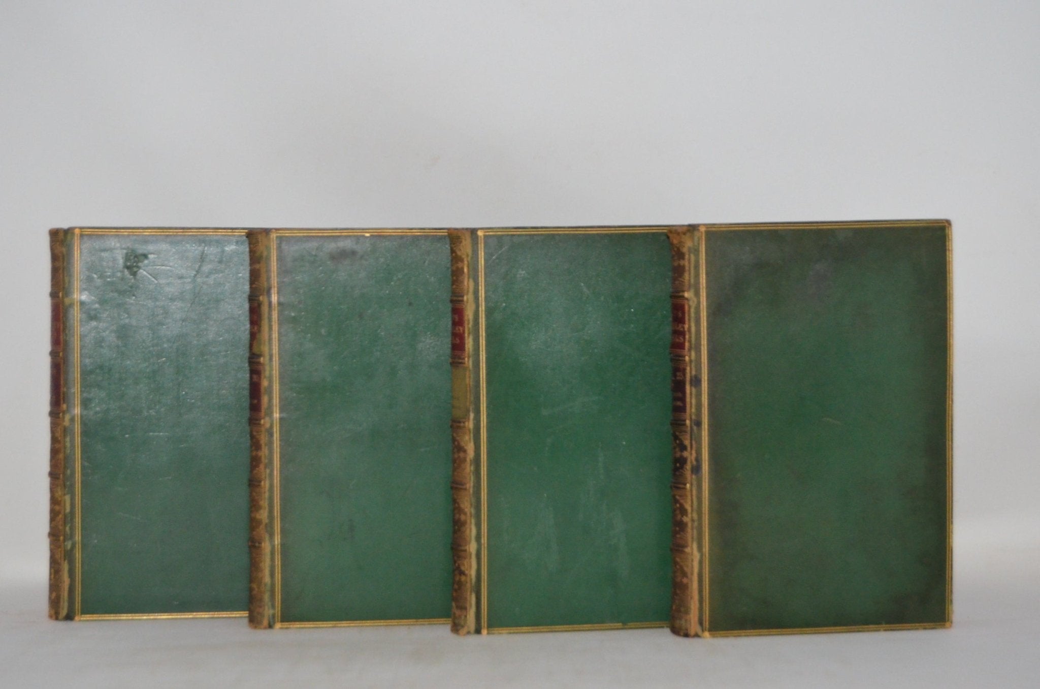 Antique Leather Bound Book Décor – 9” Dark Green & Gold - Waverley Novels - Brookfield Books