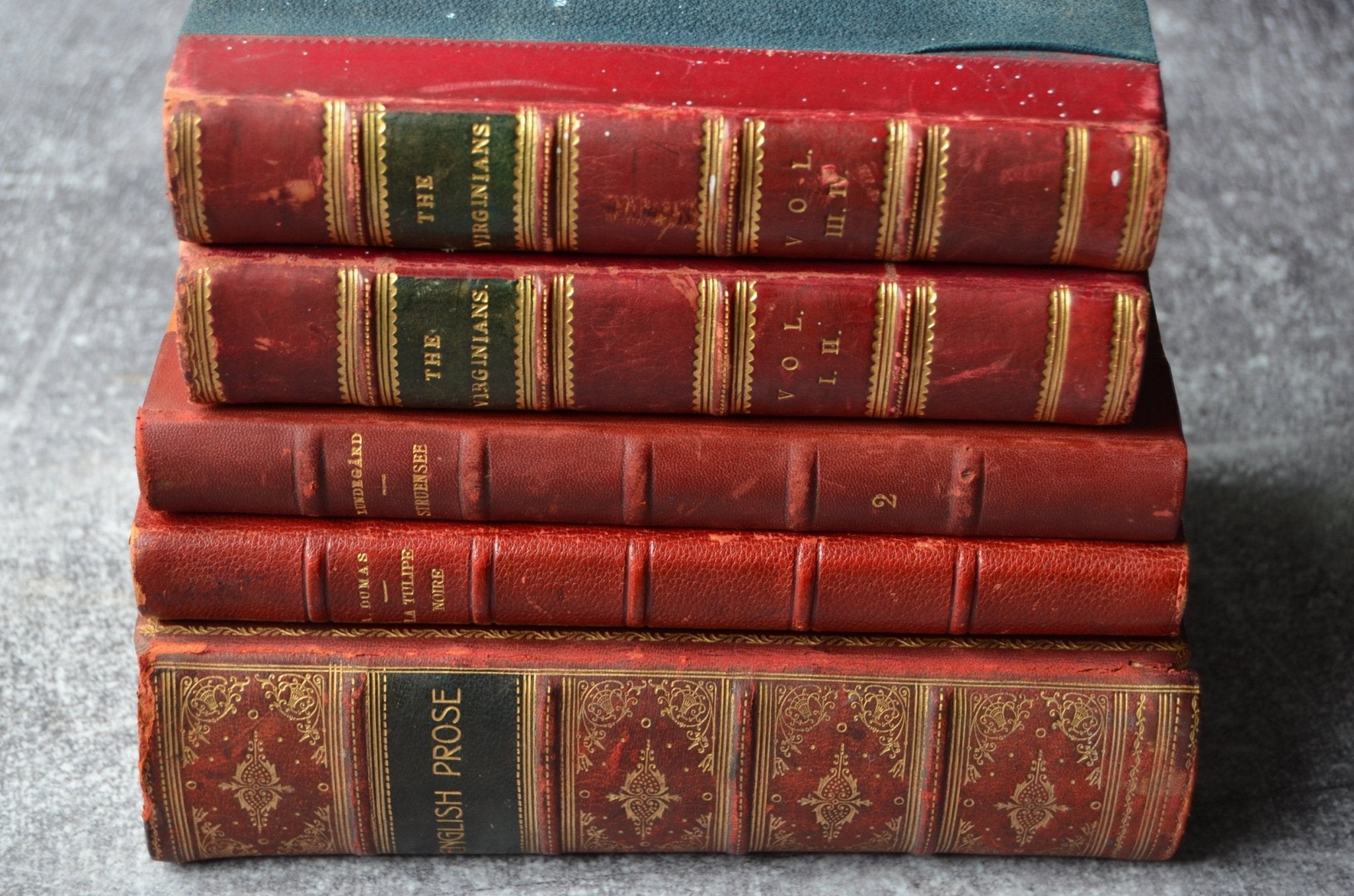 Antique Foreign Leather Designer Books- Set of 3