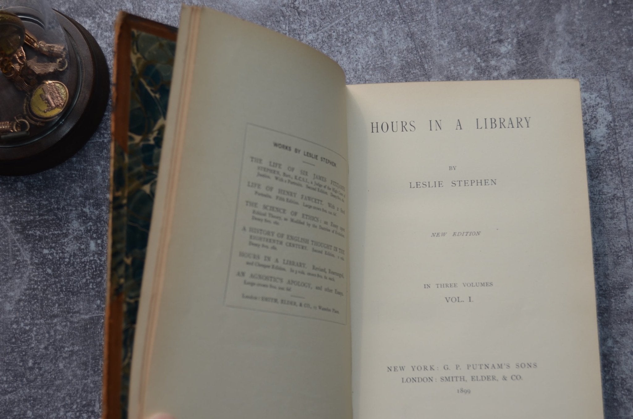 Antique Leather Bound – Hours in a Library by Leslie Stephen 1899 - Brookfield Books