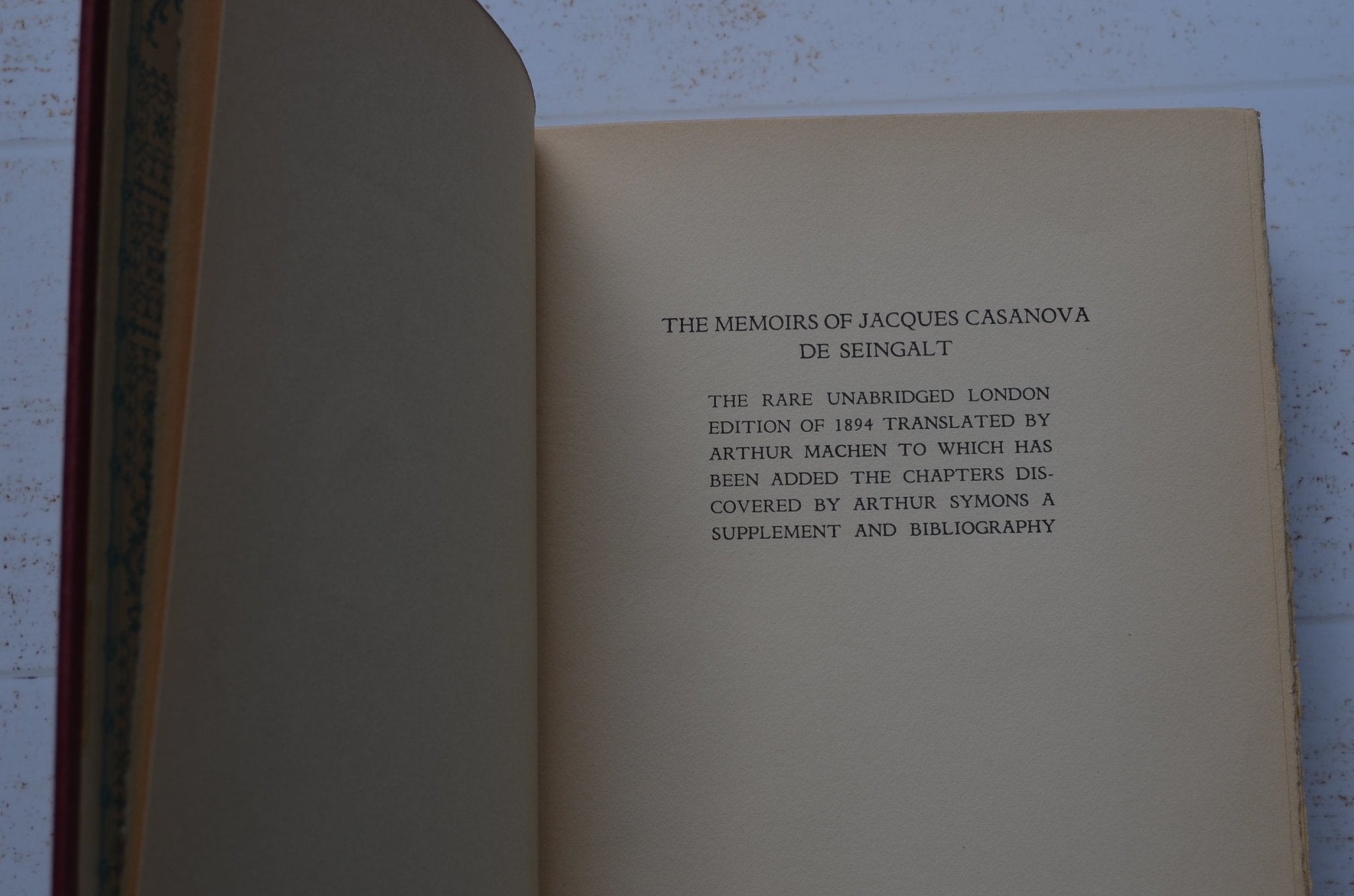 Antique – The Memoirs of Casanova de Seingalt – Venetian Society 1929 - Brookfield Books