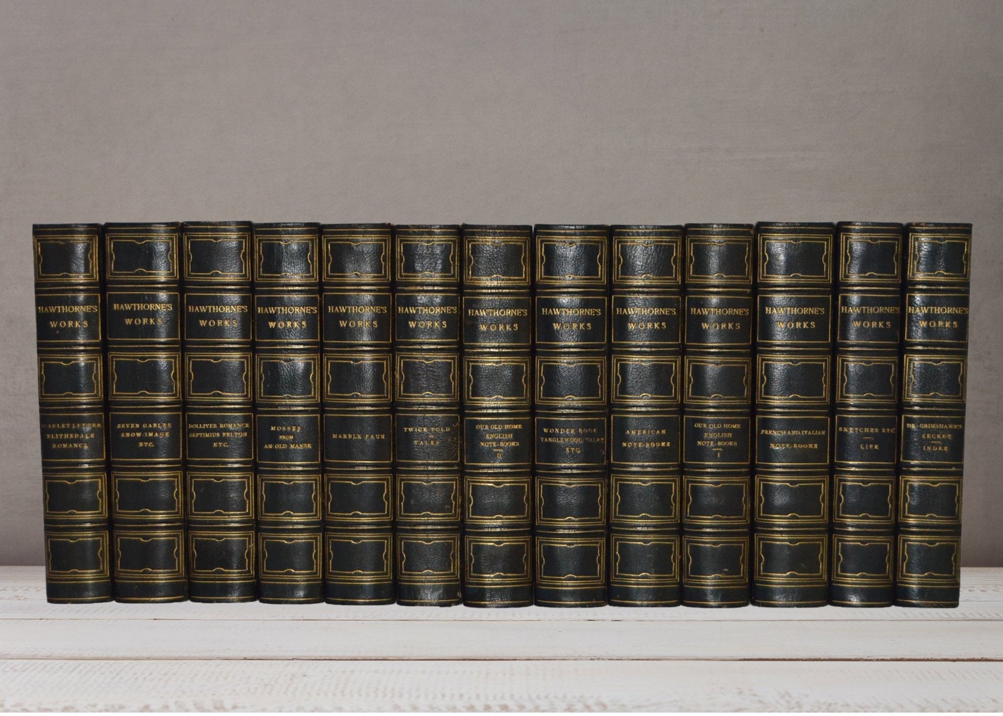 Complete Works of Nathaniel Hawthorne in 13 Volumes - Houghton Mifflin 1883 - Brookfield Books